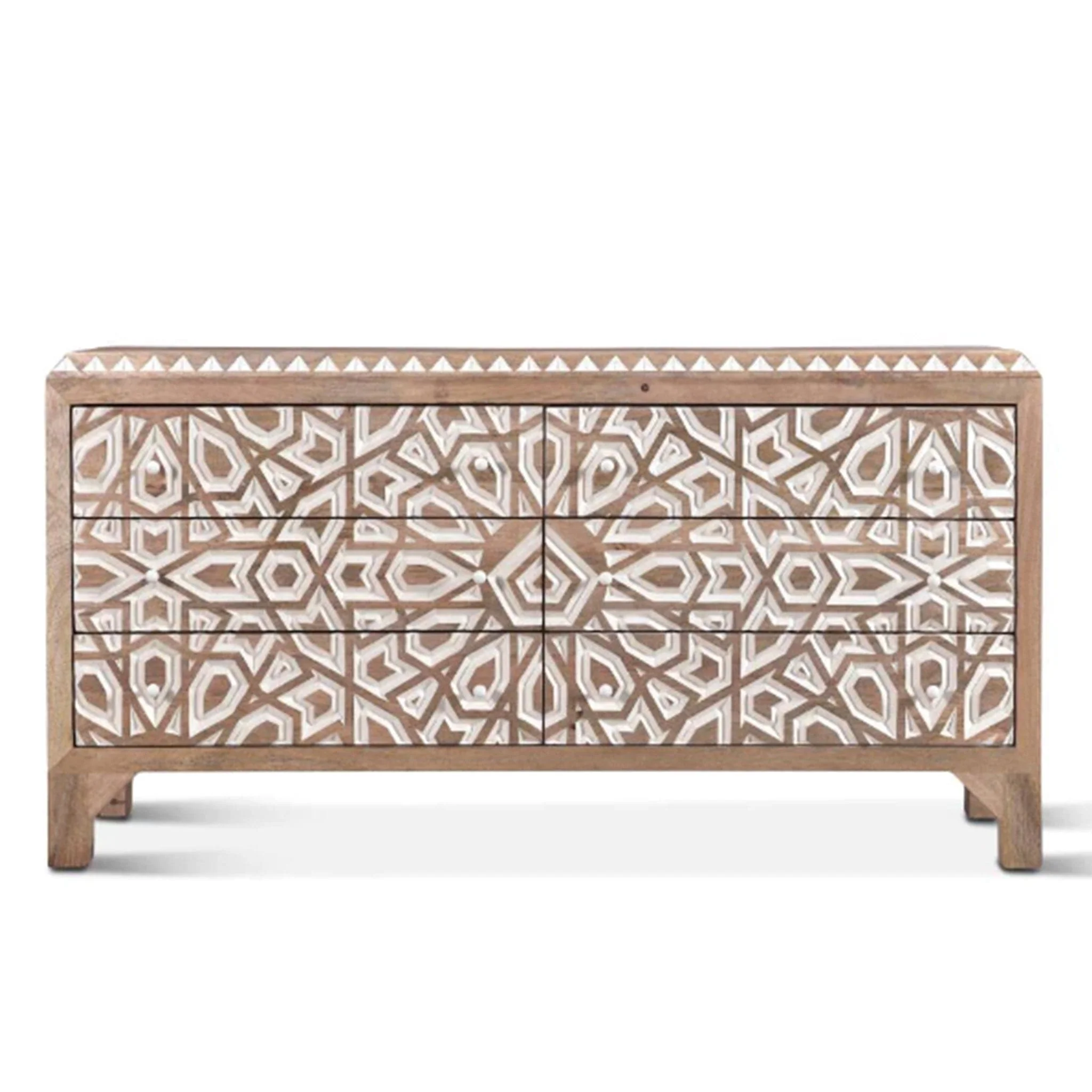 Haveli Geometric Carved Dresser - Image 2