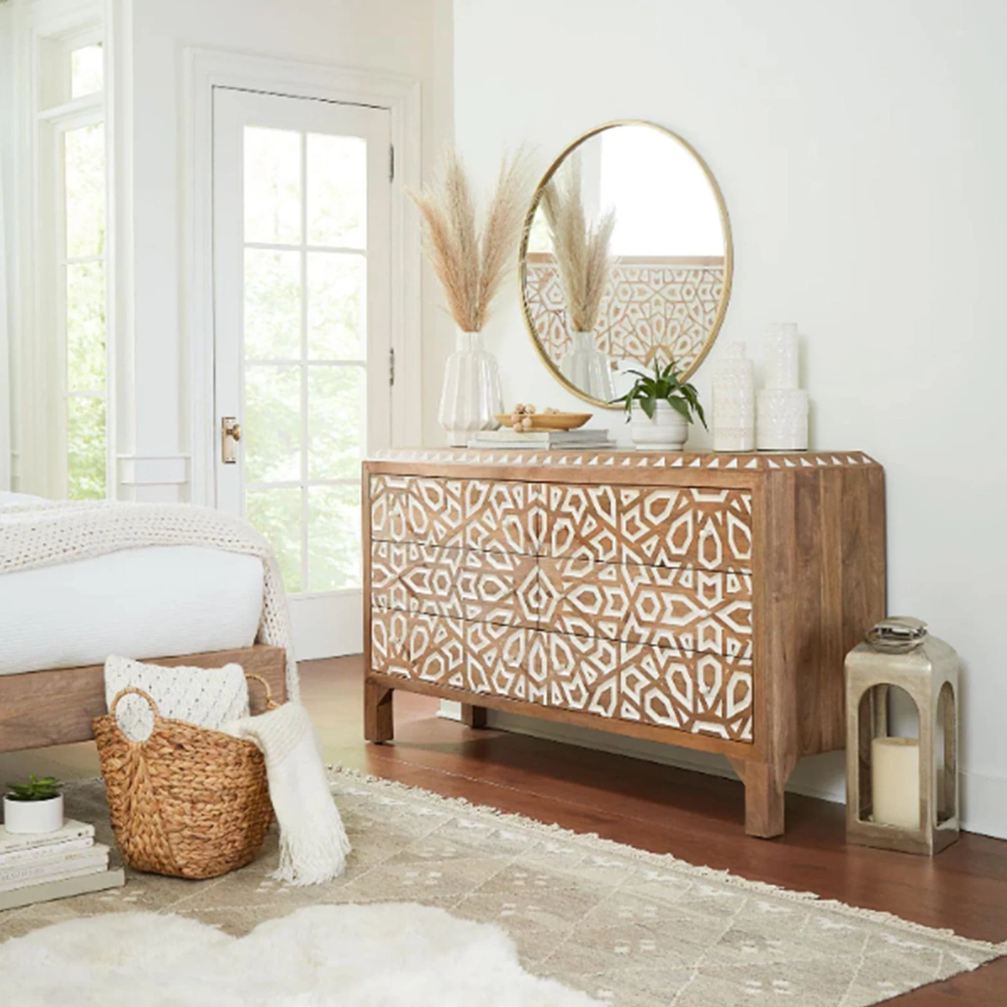 Haveli Geometric Carved Dresser - Image 7