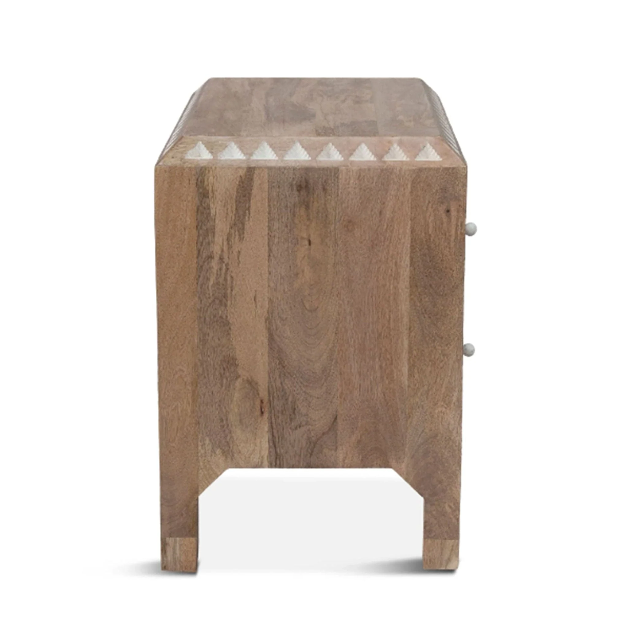 Haveli Geometric Carved Night Chest - Image 3