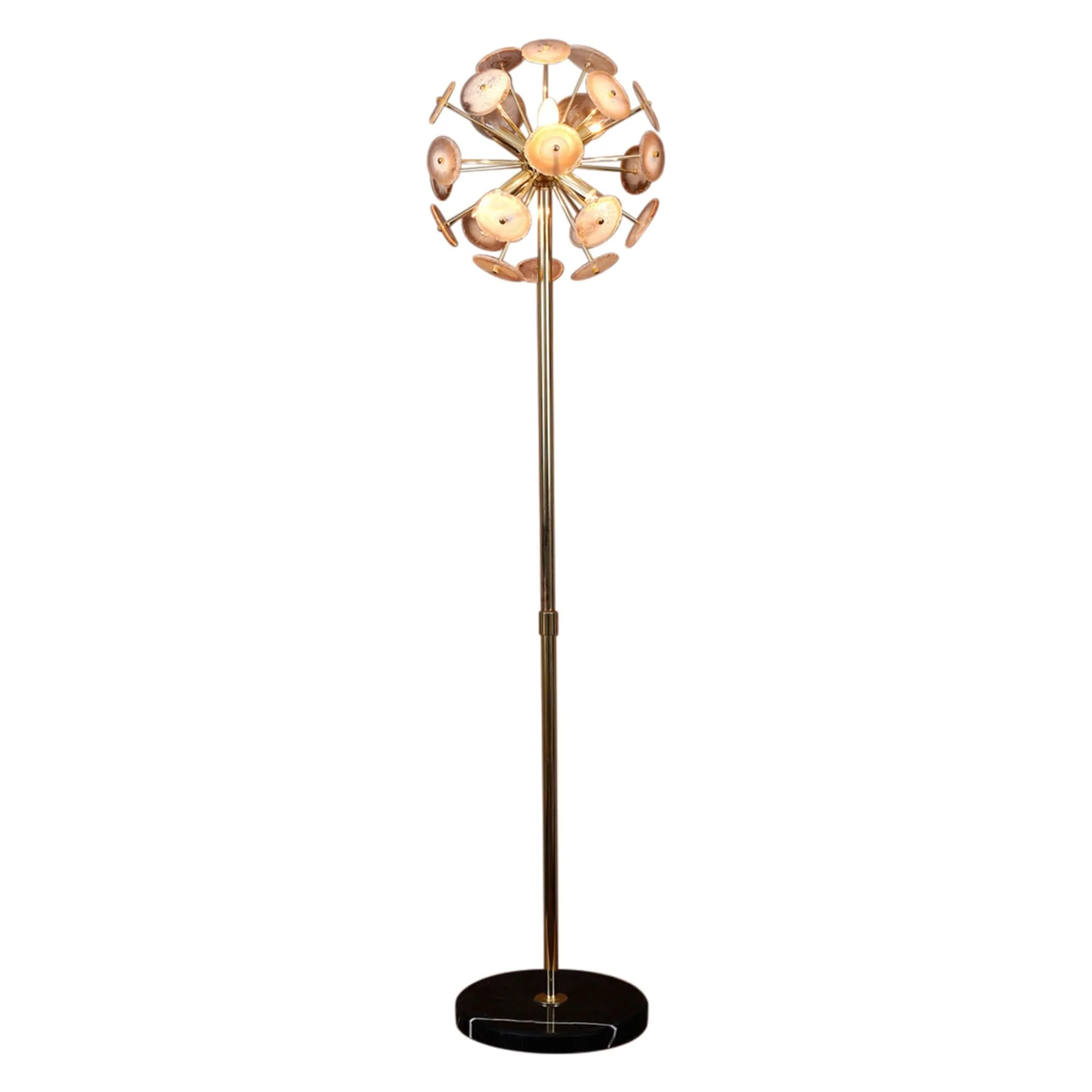 Heritage Iron Agate and Marble Floor Lamp