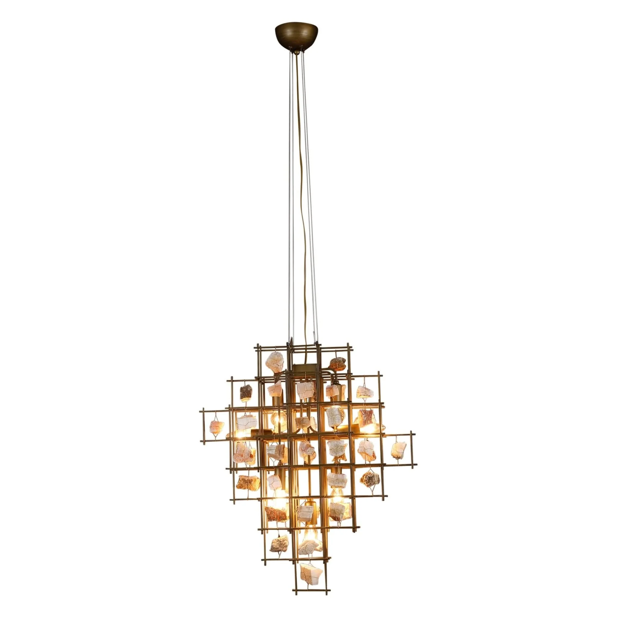 Heritage Small Pendant Chandelier with Stone