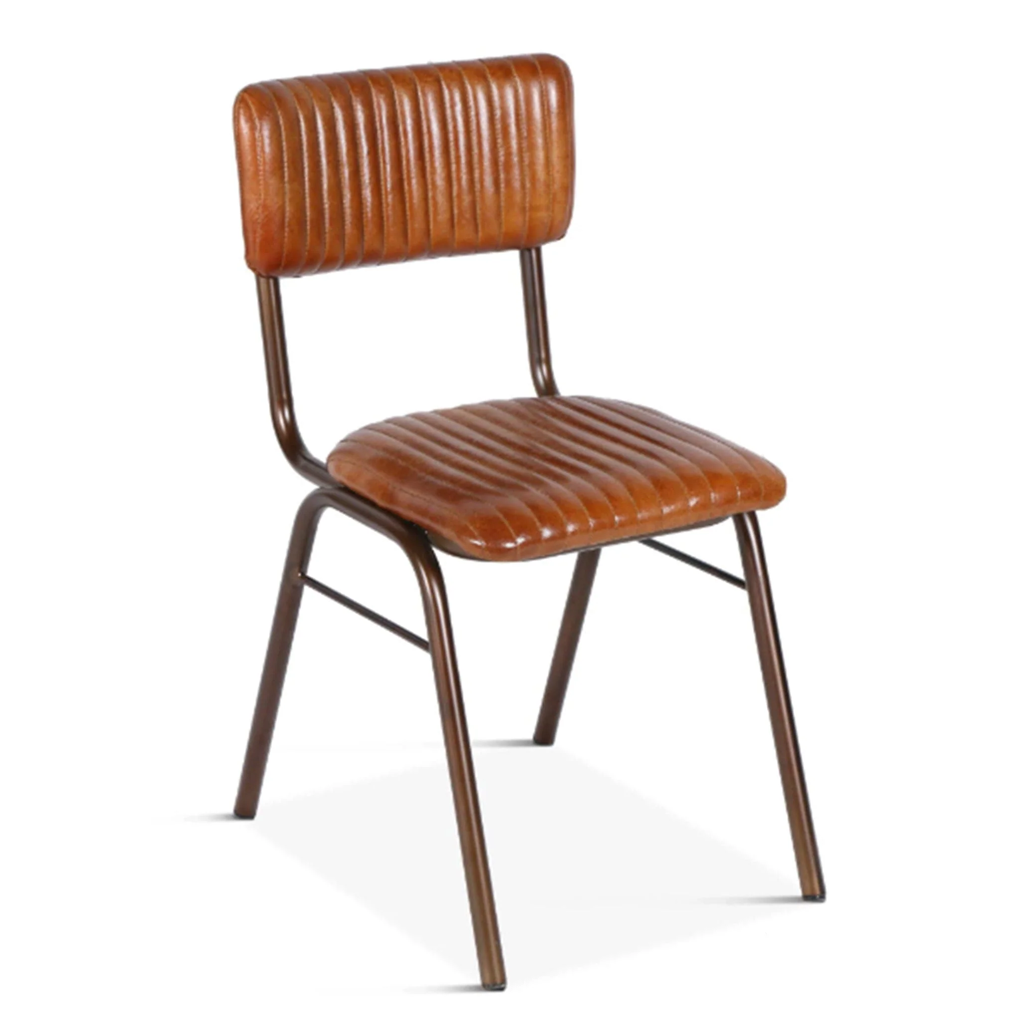 Hudson Stitched Leather Side Chairs