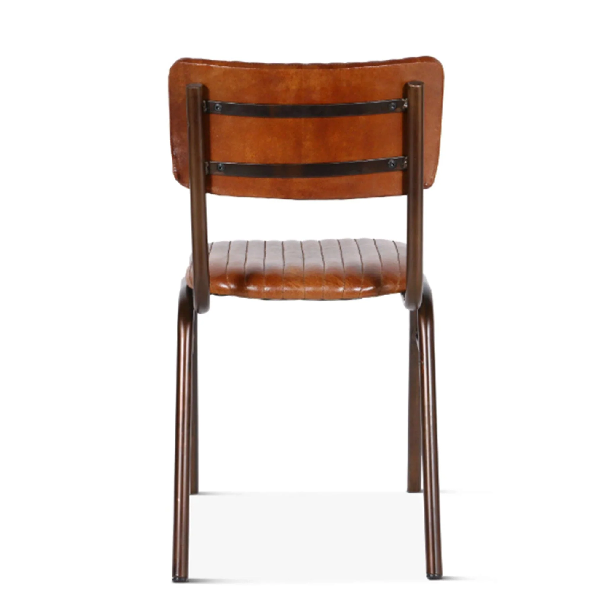 Hudson Stitched Leather Side Chairs - Image 4