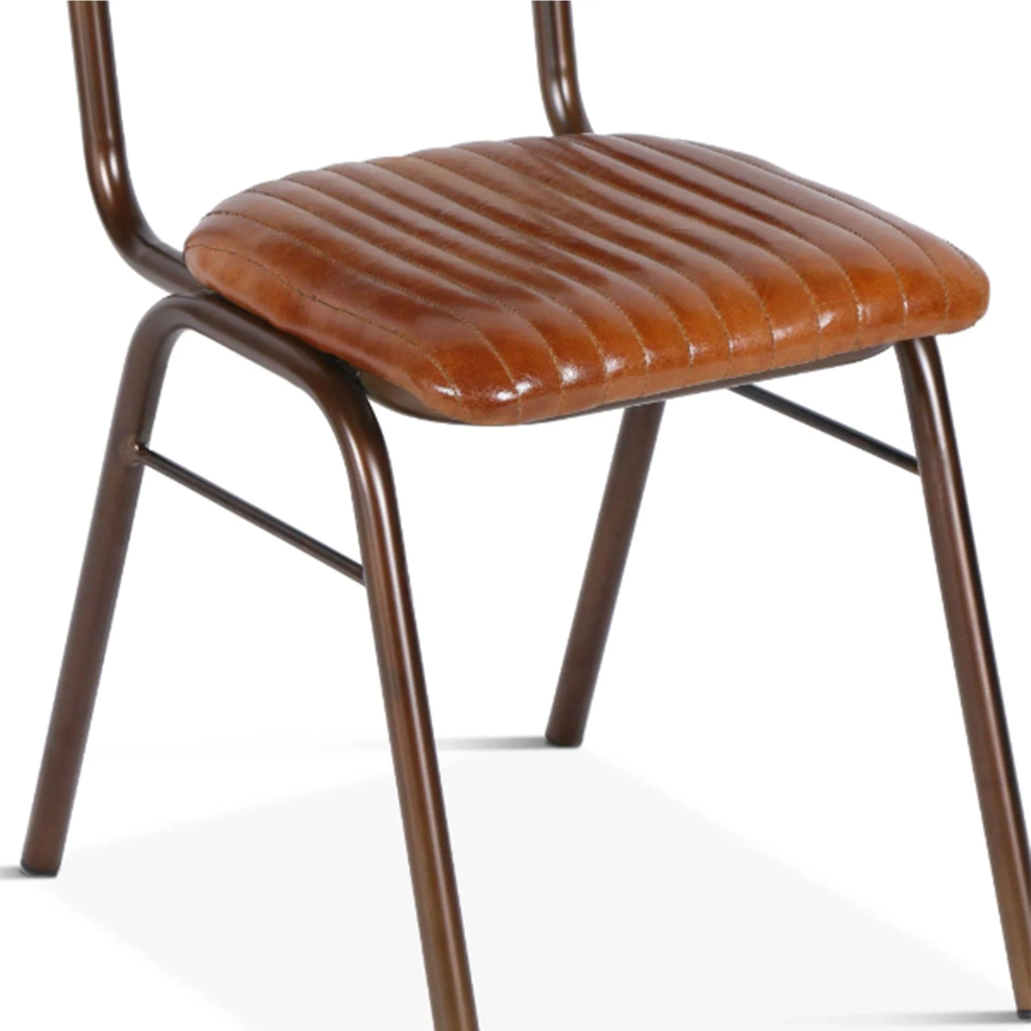 Hudson Stitched Leather Side Chairs - Image 5
