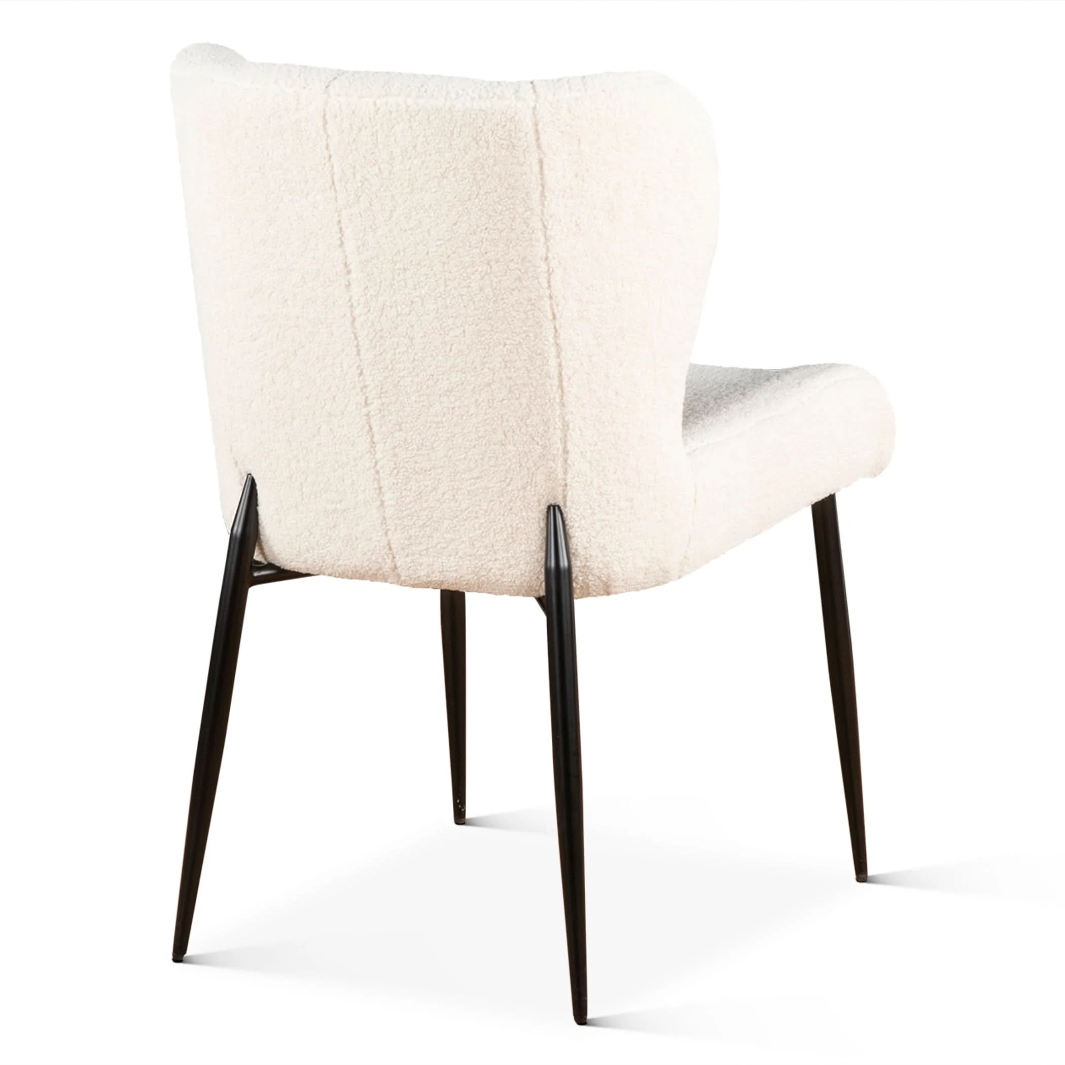 Isabella White Boucle Modern Dining Chair - Image 3