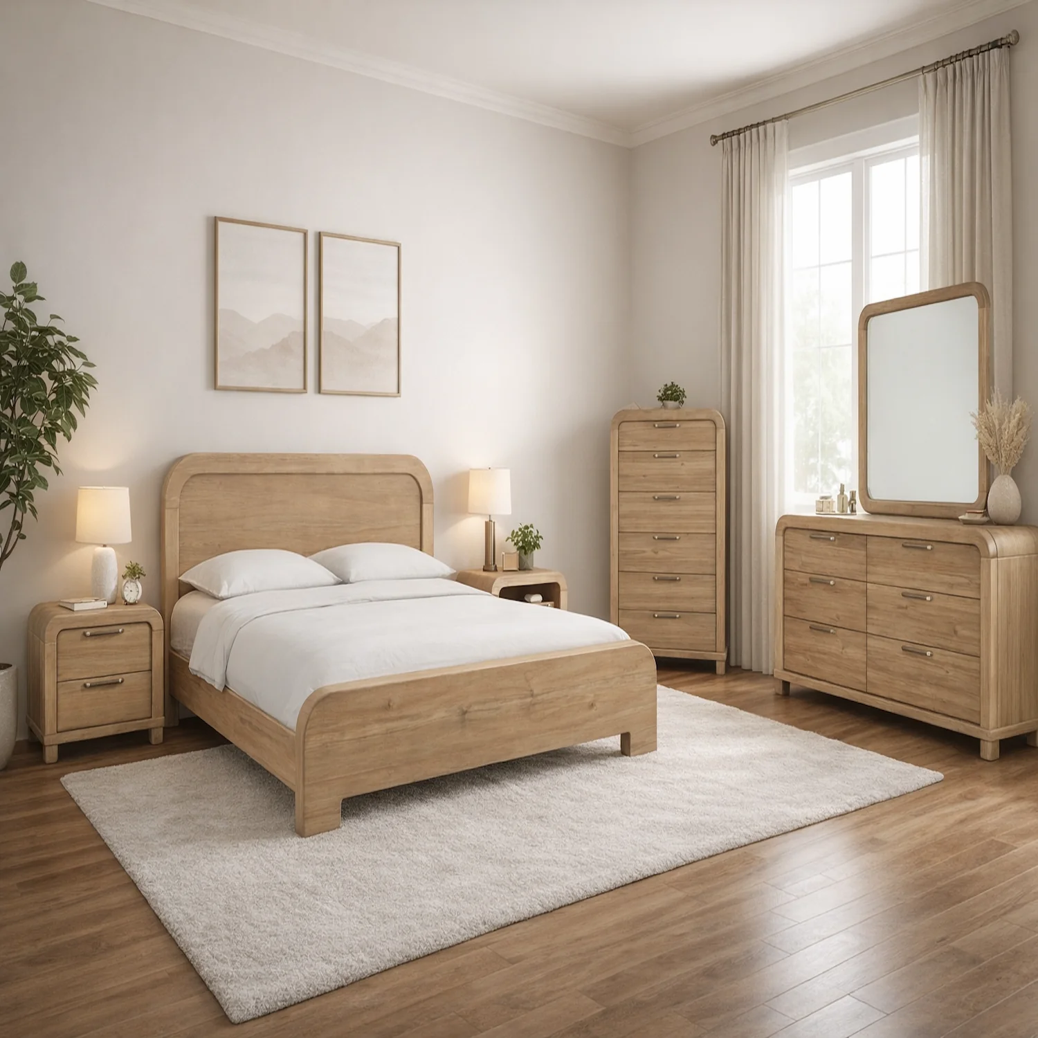 Kione Acacia Wood Platform Bed - Image 4