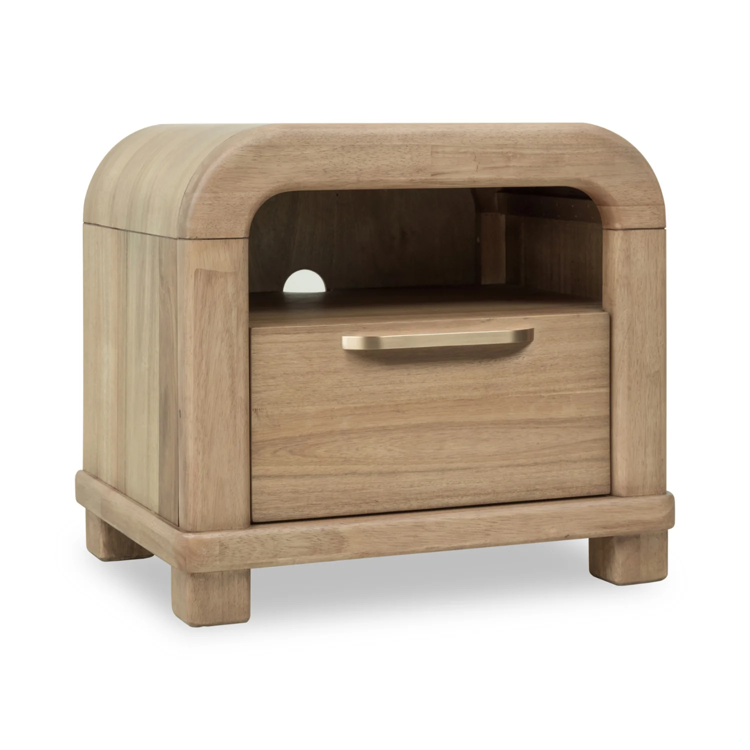 Kione One Drawer Acacia Wood Nightstand - Image 2