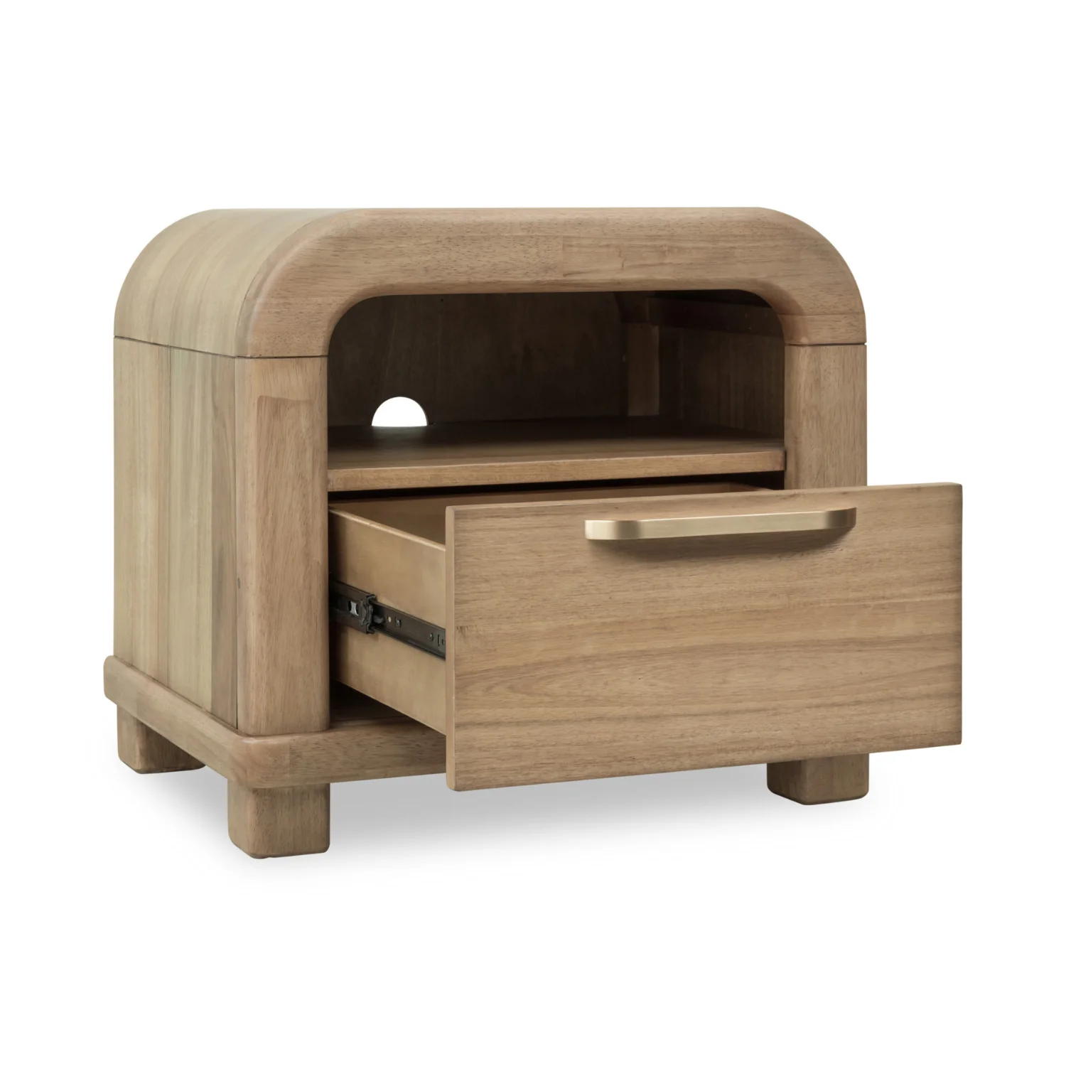 Kione One Drawer Acacia Wood Nightstand - Image 3