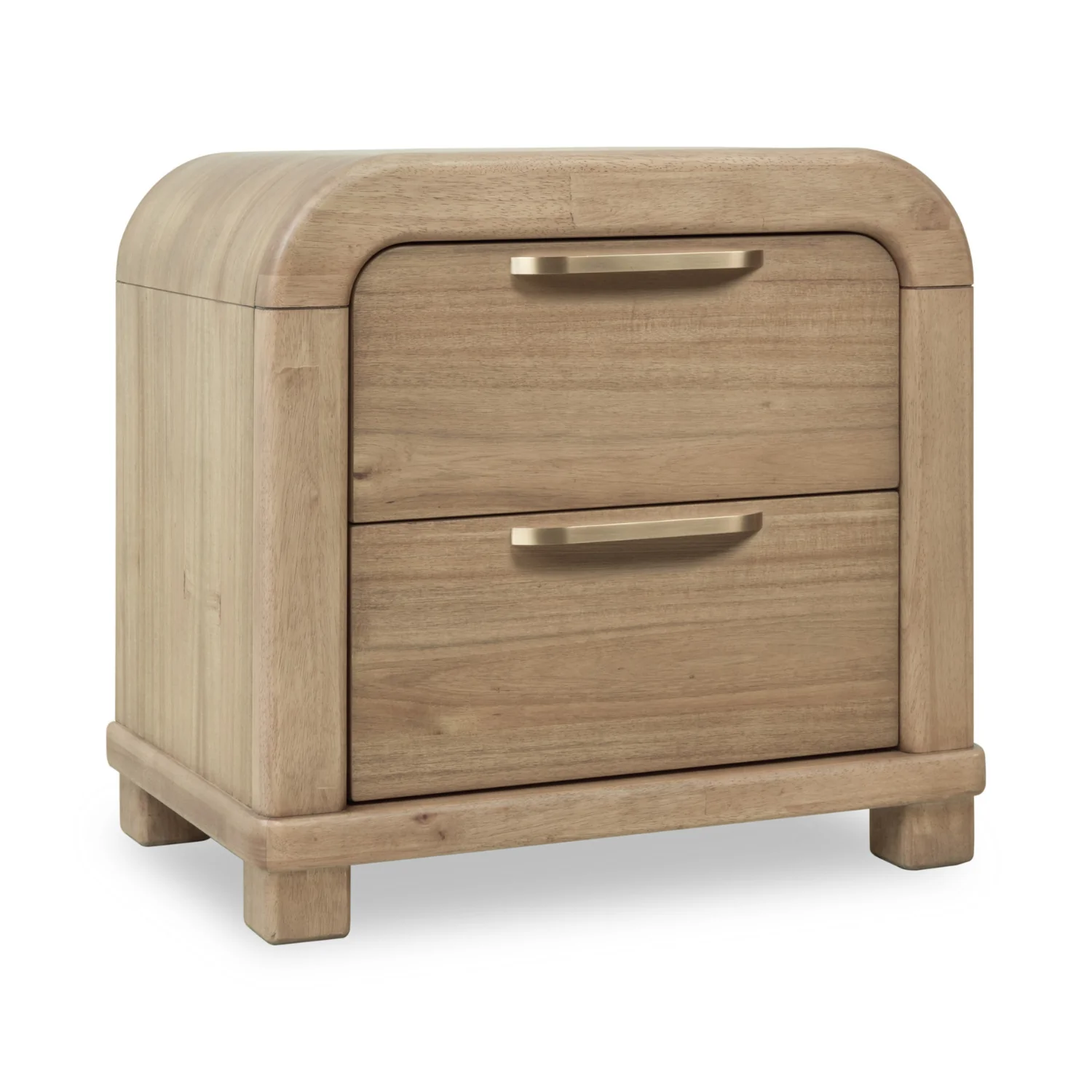 Kione Two Drawer Acacia Wood Nightstand
