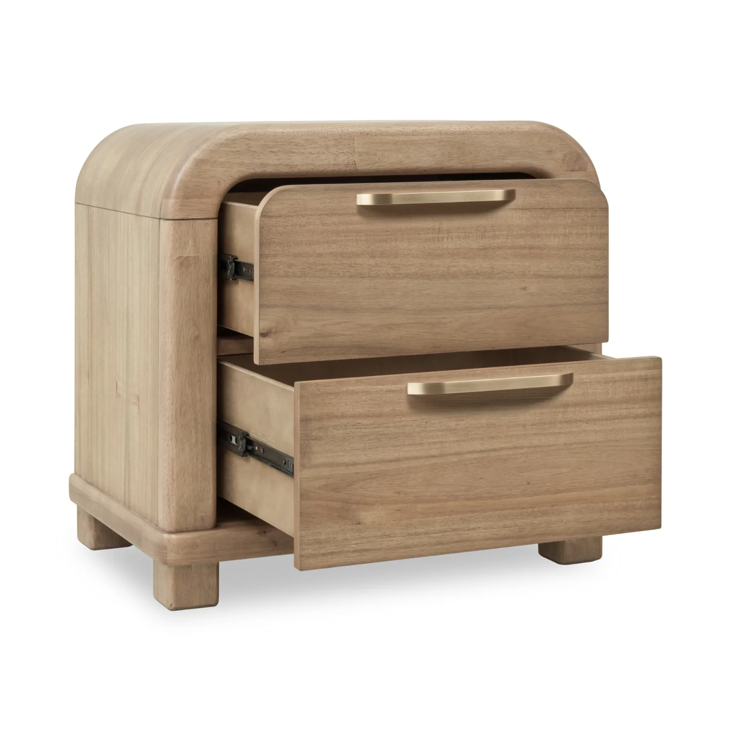 Kione Two Drawer Acacia Wood Nightstand - Image 2