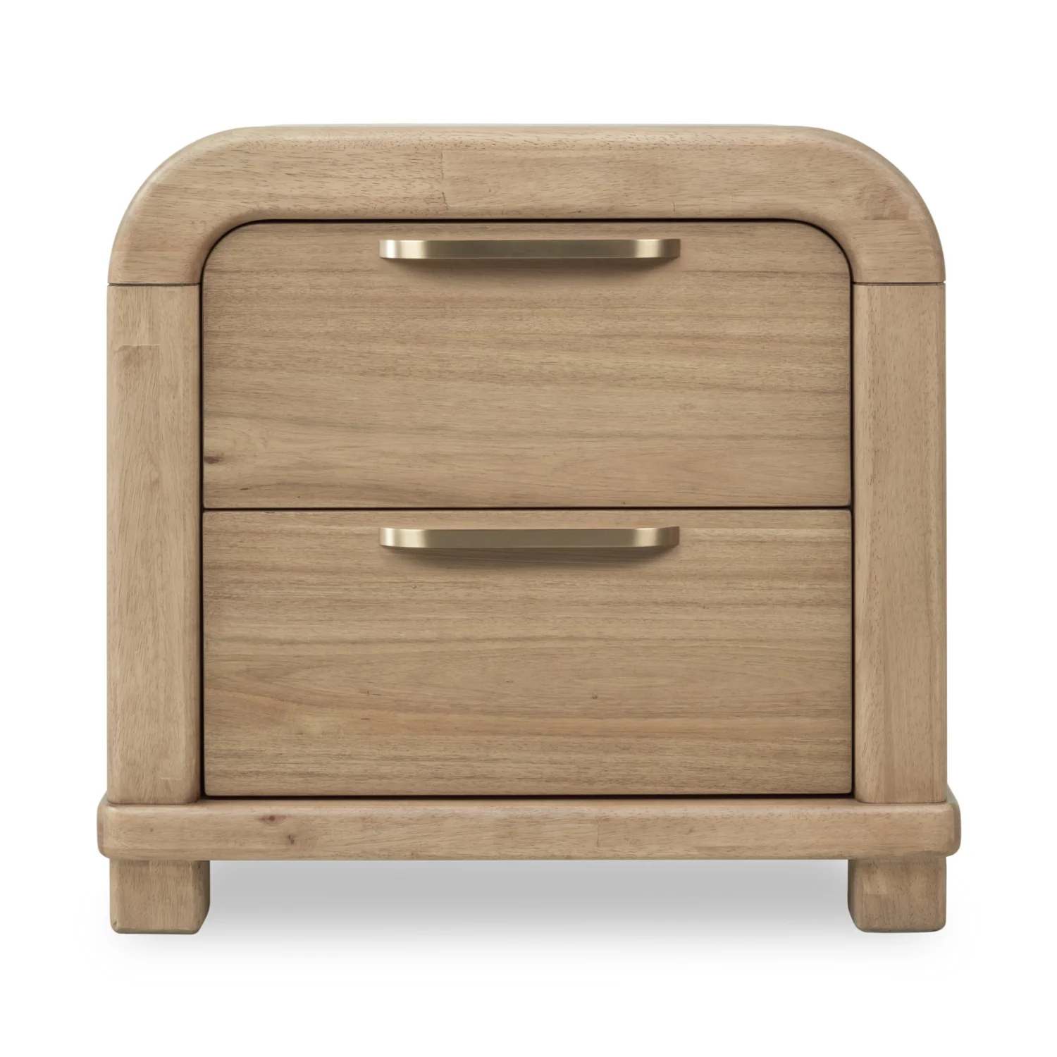 Kione Two Drawer Acacia Wood Nightstand - Image 4