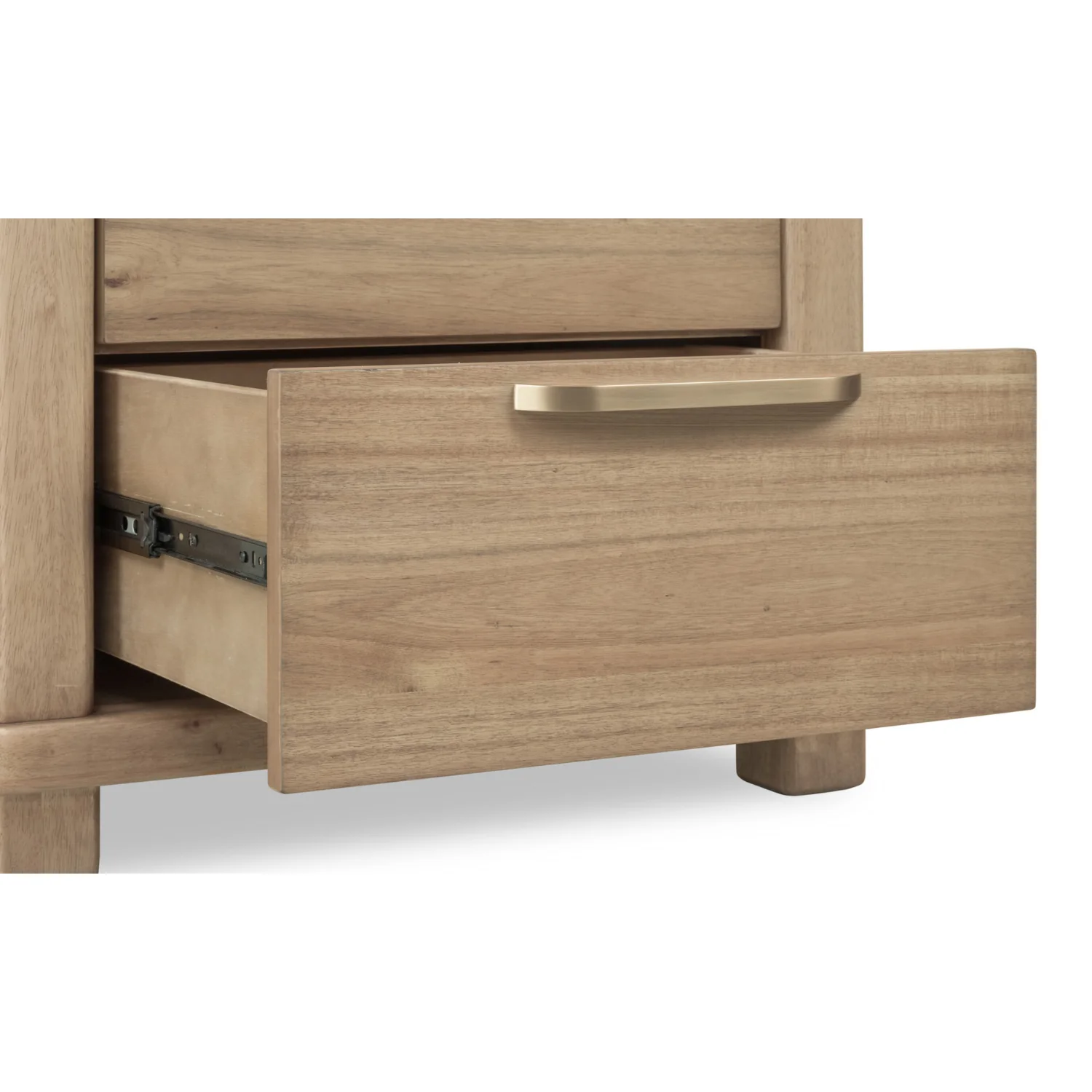 Kione Two Drawer Acacia Wood Nightstand - Image 6