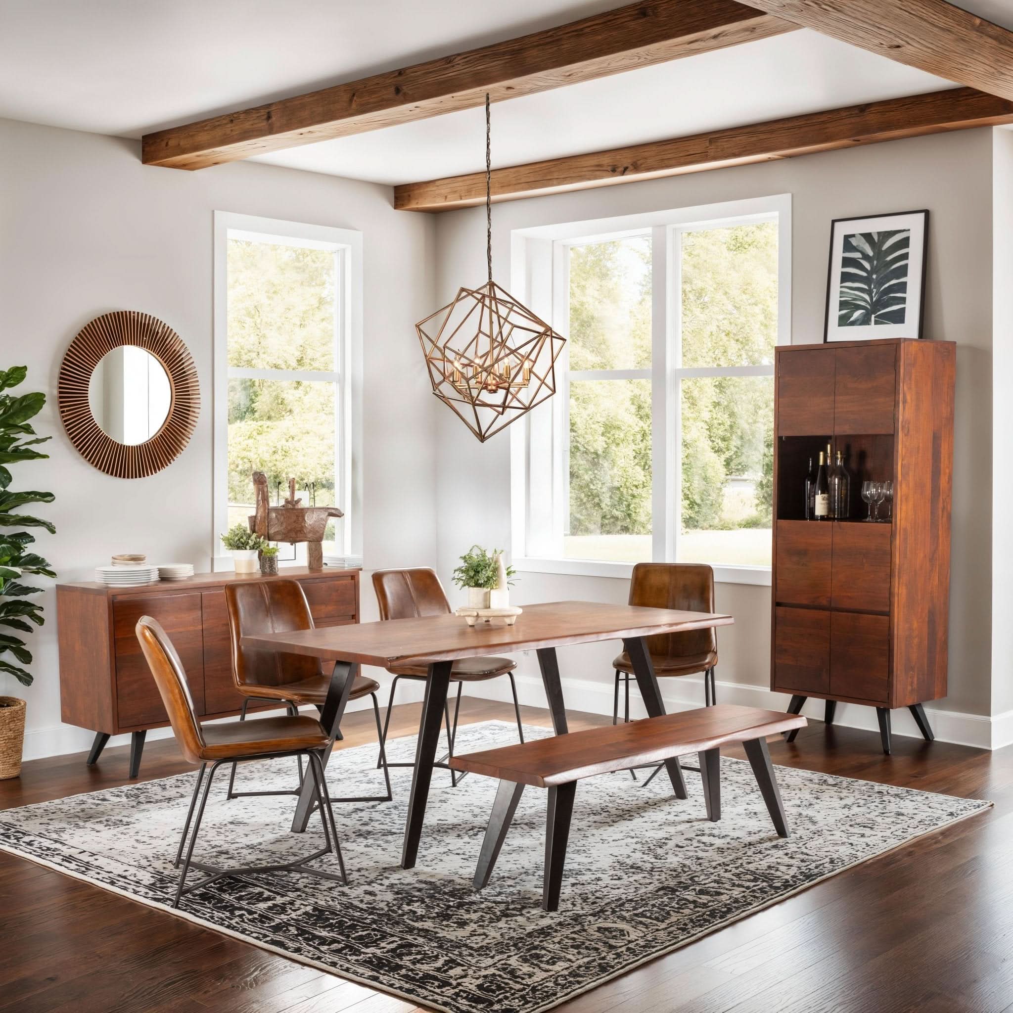 Knoxville Live Edge Acacia Wood Dining Bench - Image 3