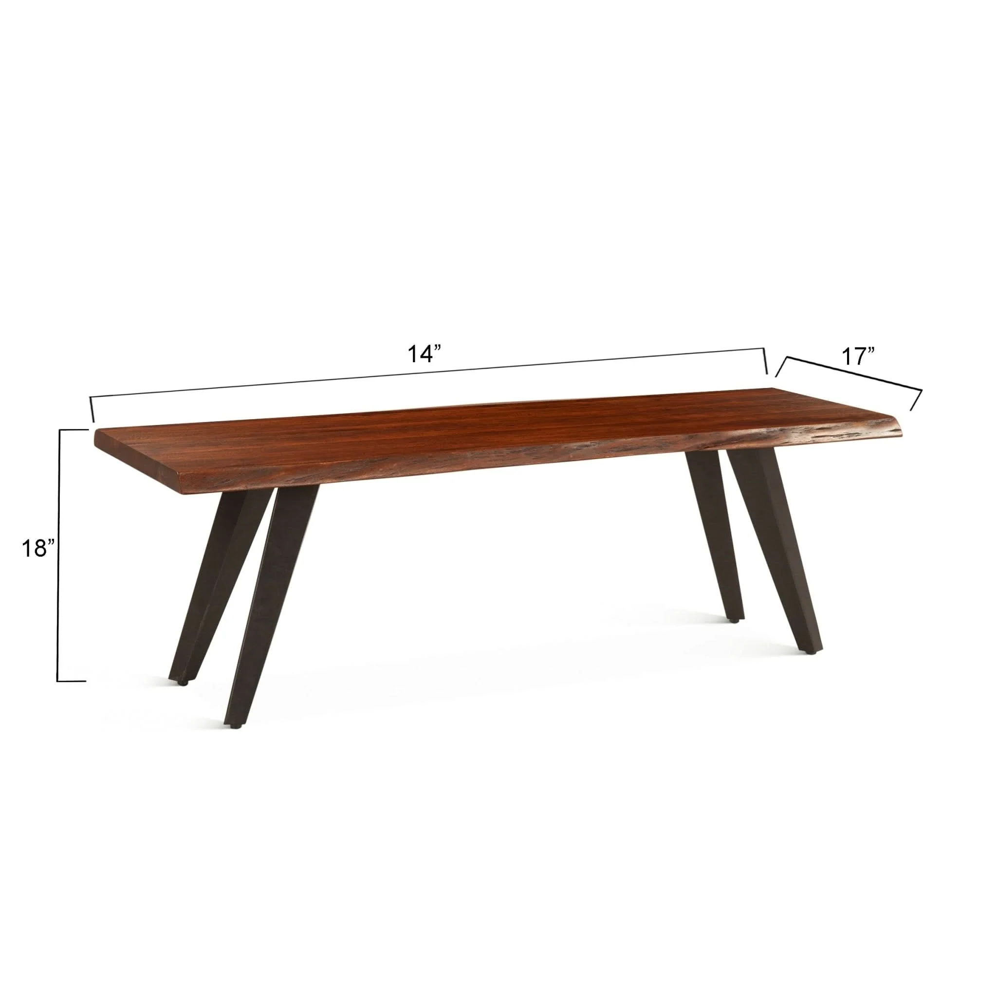 Knoxville Live Edge Acacia Wood Dining Bench - Image 7