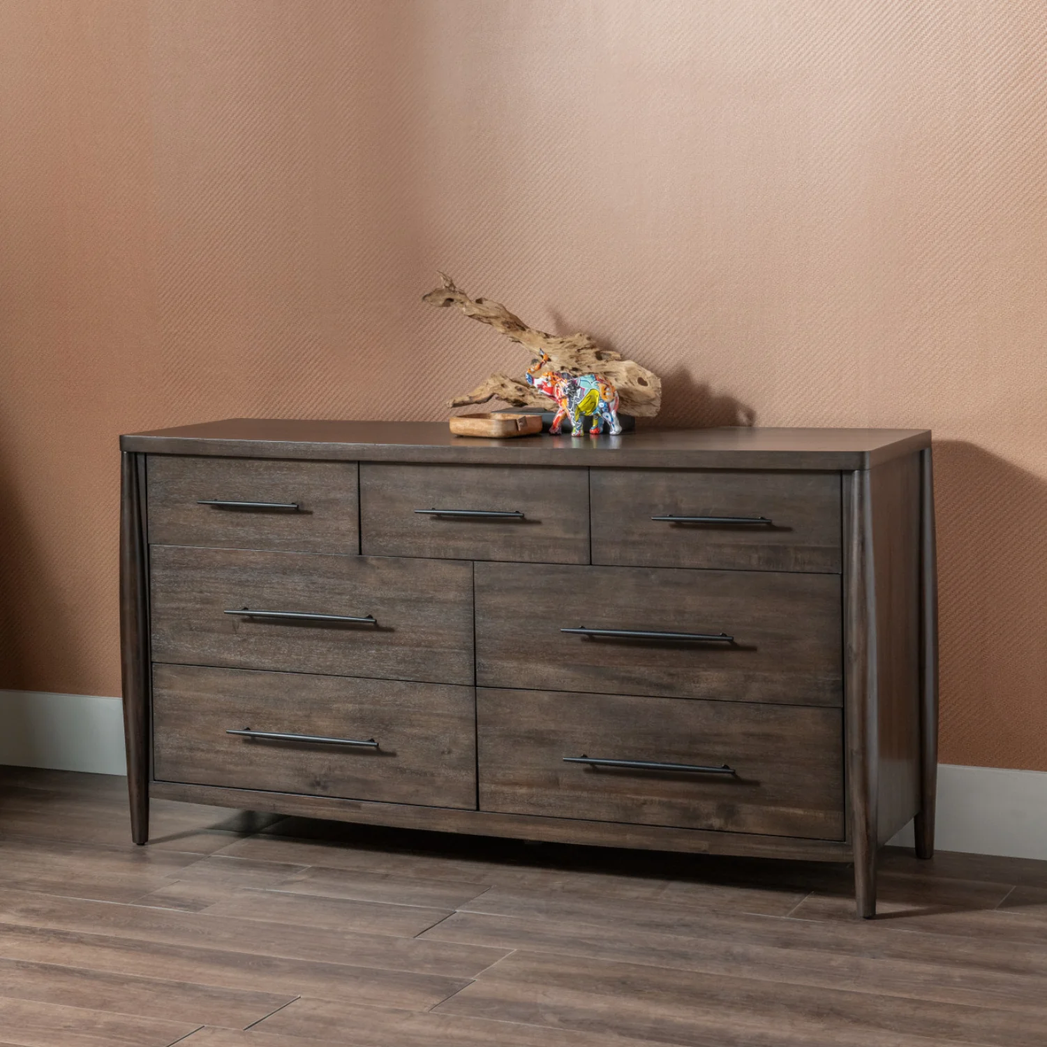 Koko Seven Drawer Acacia Wood Dresser - Image 3