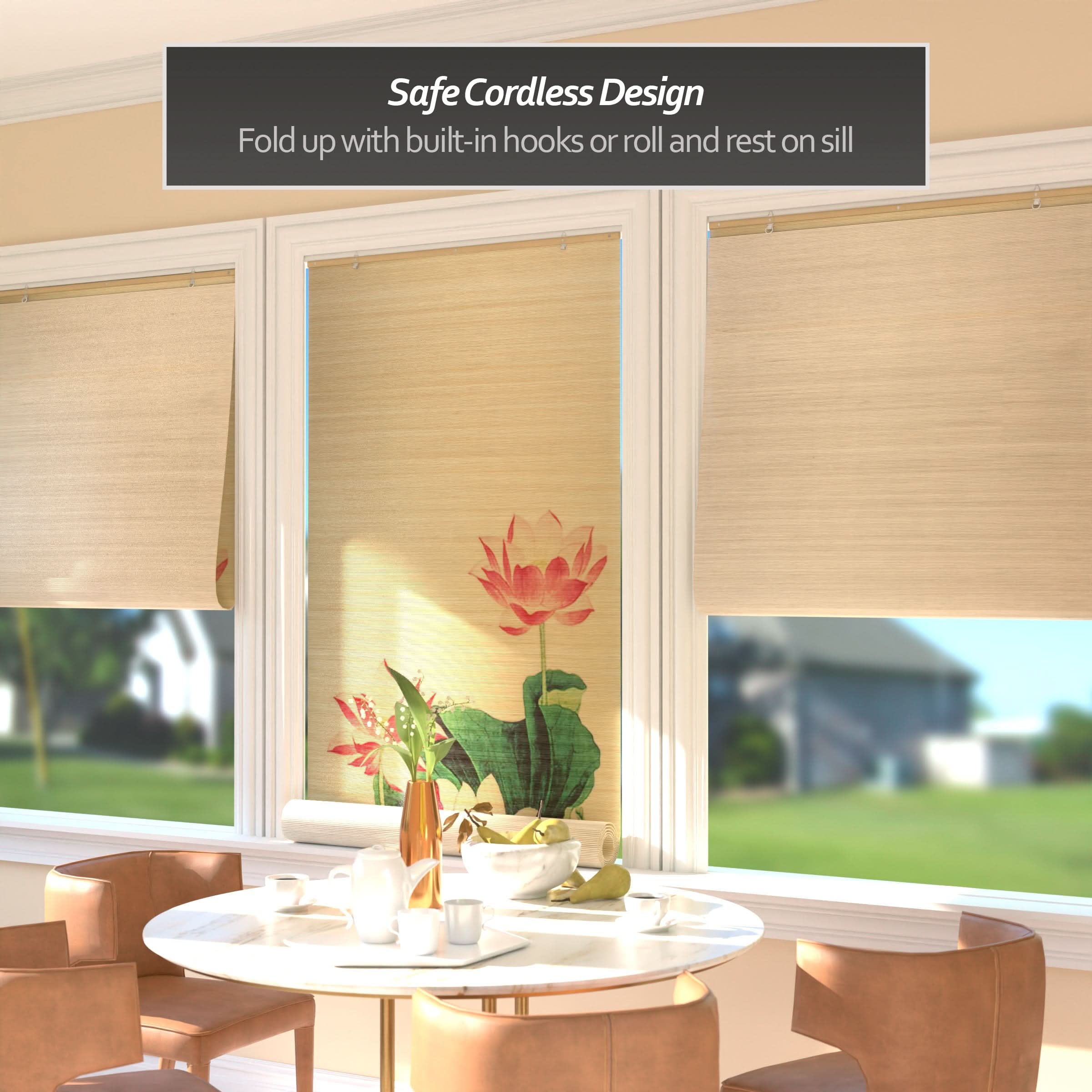 Lotus Blossom Bamboo Window Shade Blind - Image 3