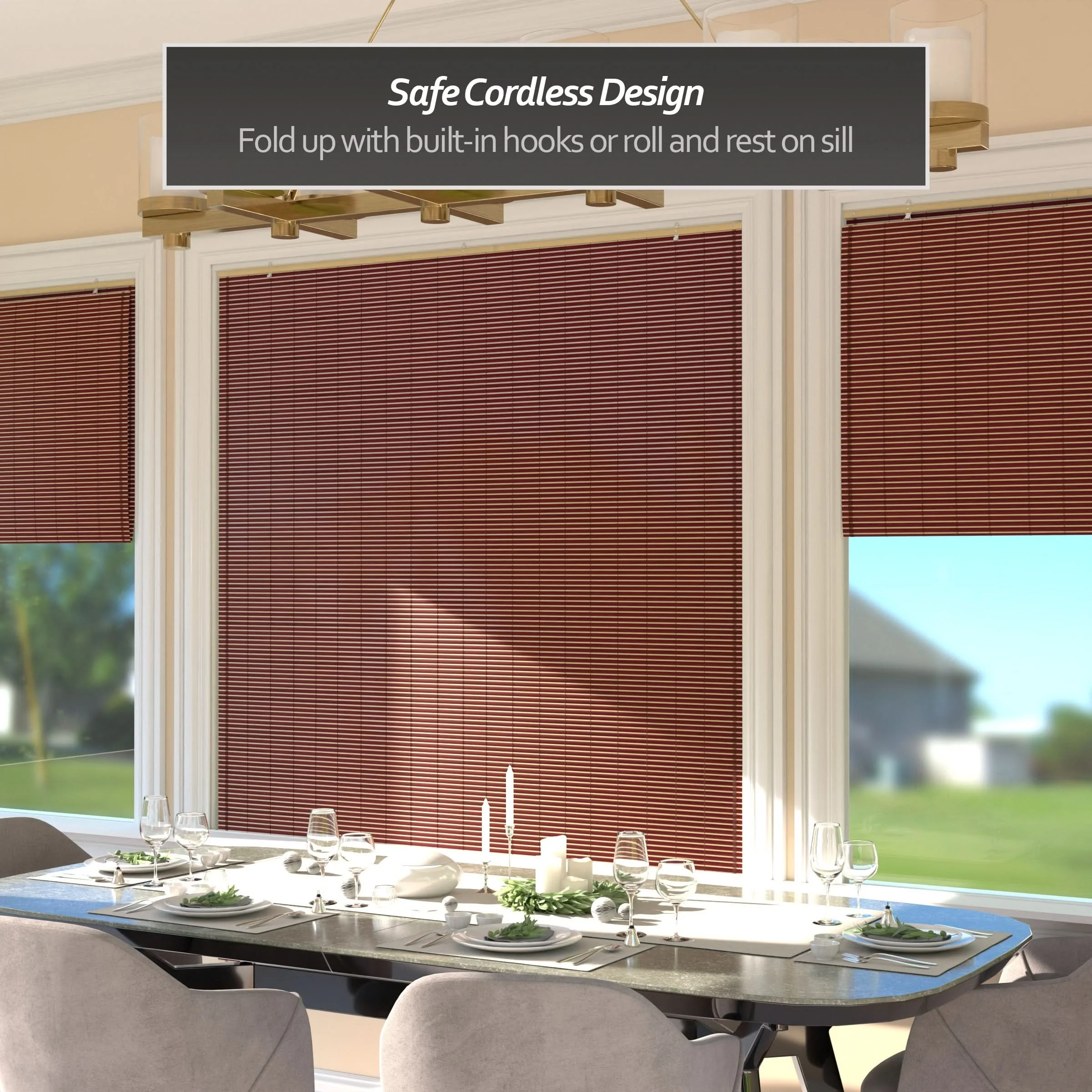 Mahogany Bamboo Cordless Window Shade - Image 18