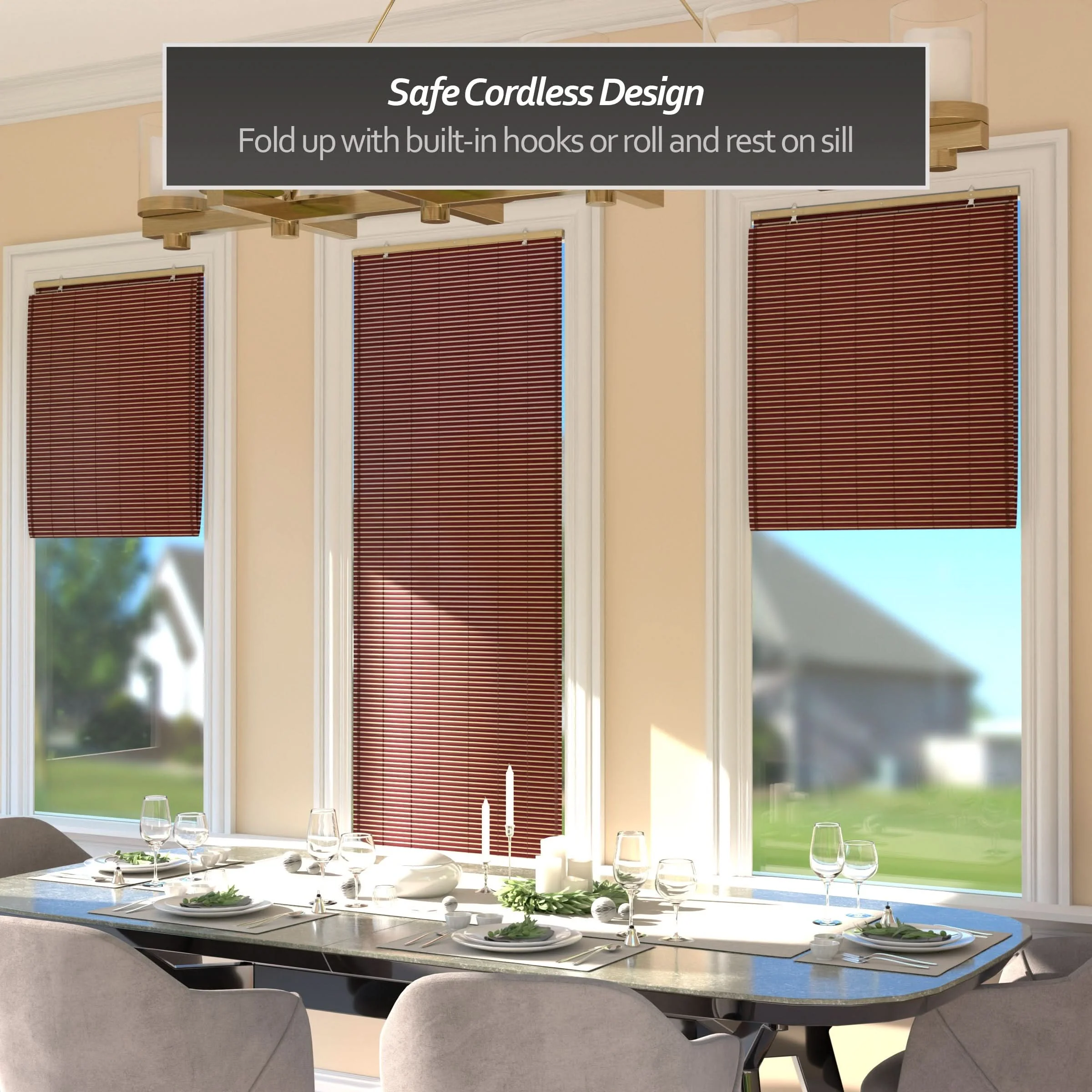 Mahogany Bamboo Cordless Window Shade - Image 6