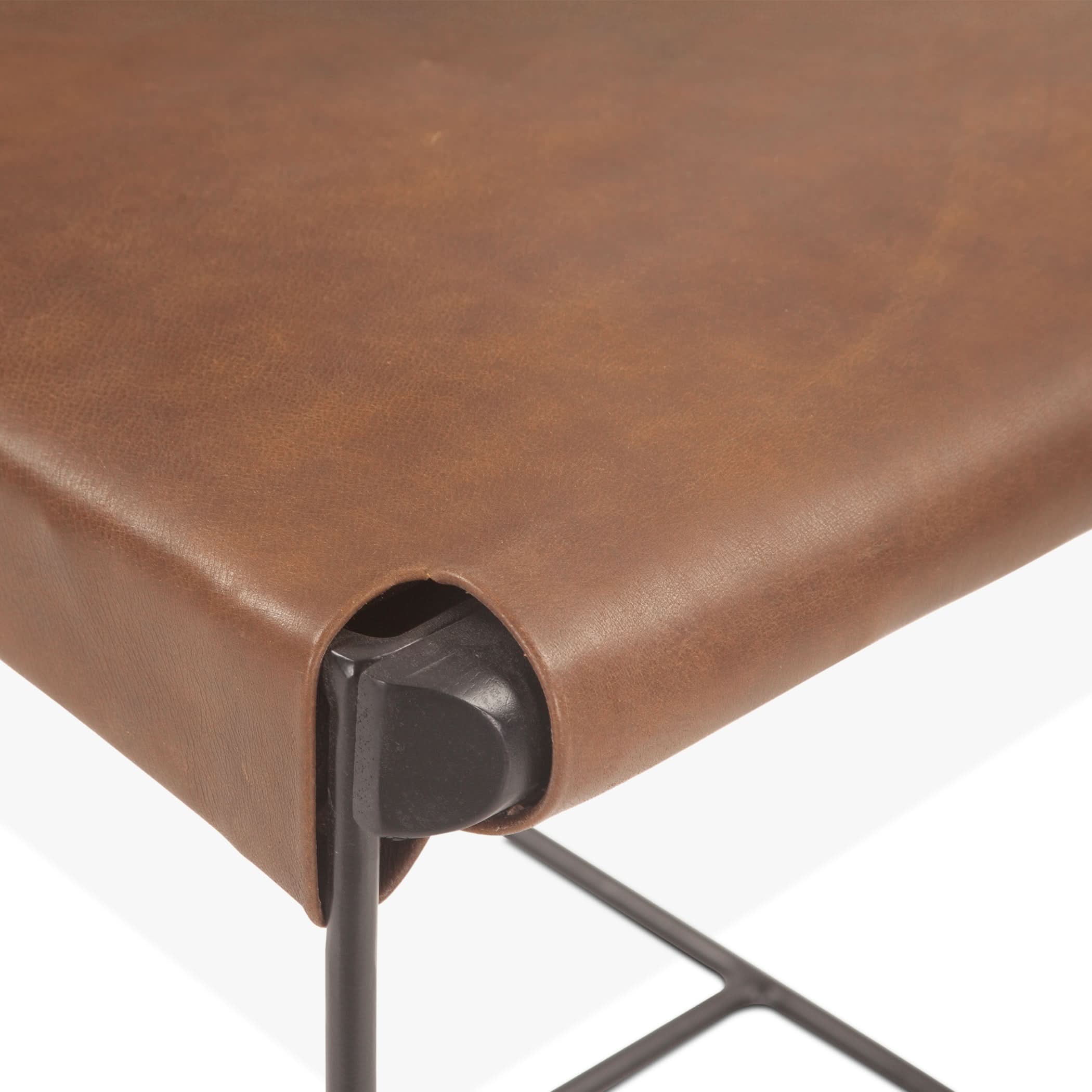 Melbourne Brown Leather and Iron Dining Chair - Image 7
