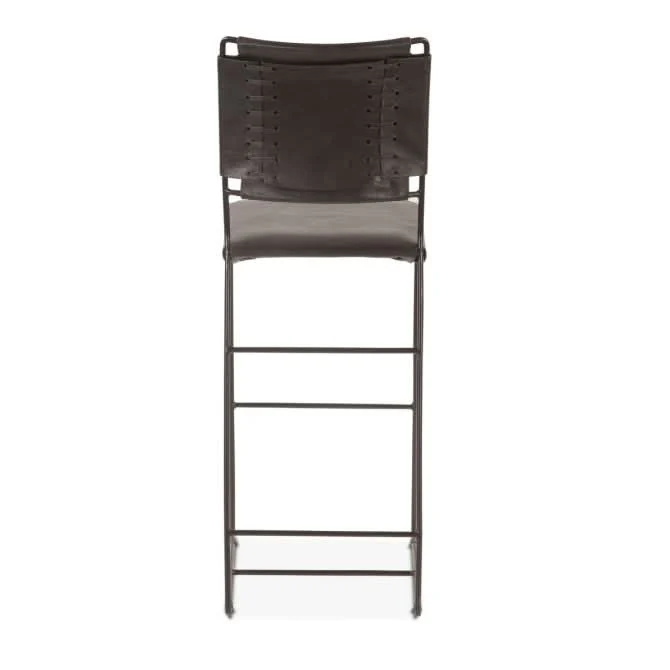 Melbourne Buffalo Leather and Iron Counter Chair - Image 4