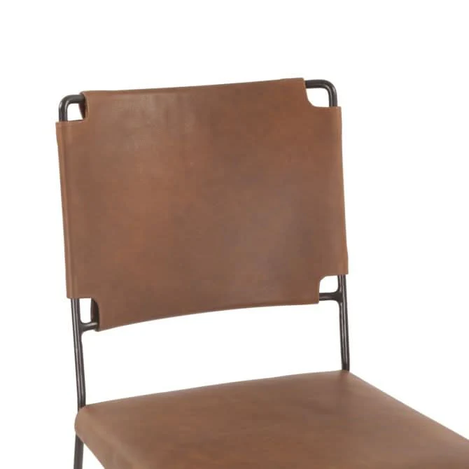 Melbourne Buffalo Leather and Iron Counter Chair - Image 9