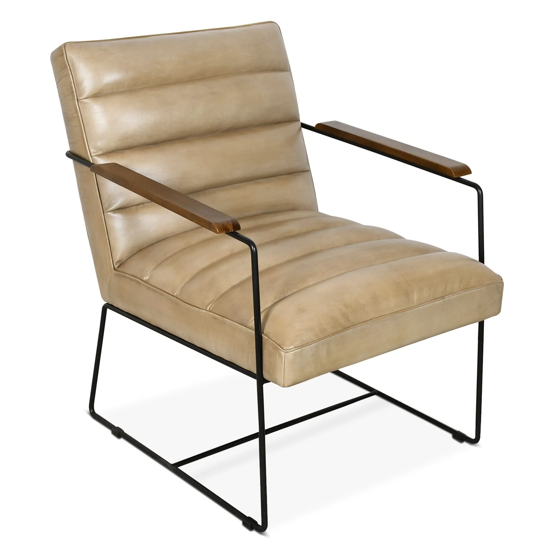 Melbourne Mid-Century Modern Accent Chair in Antique Ivory