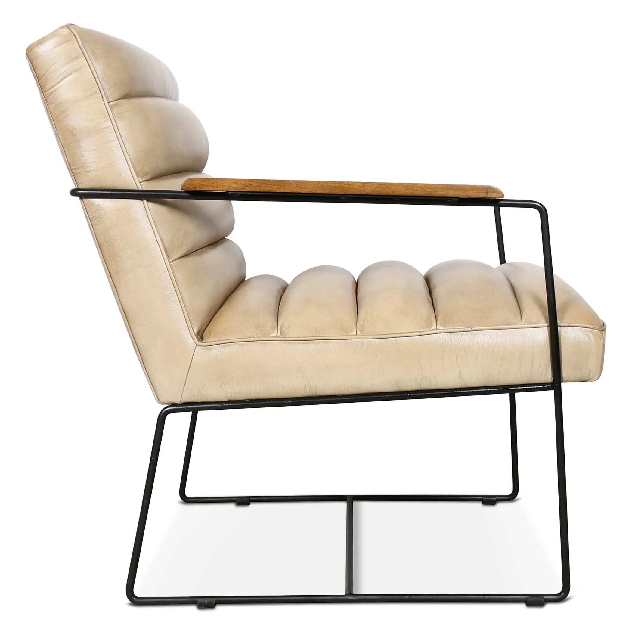 Melbourne Mid-Century Modern Accent Chair in Antique Ivory - Image 3
