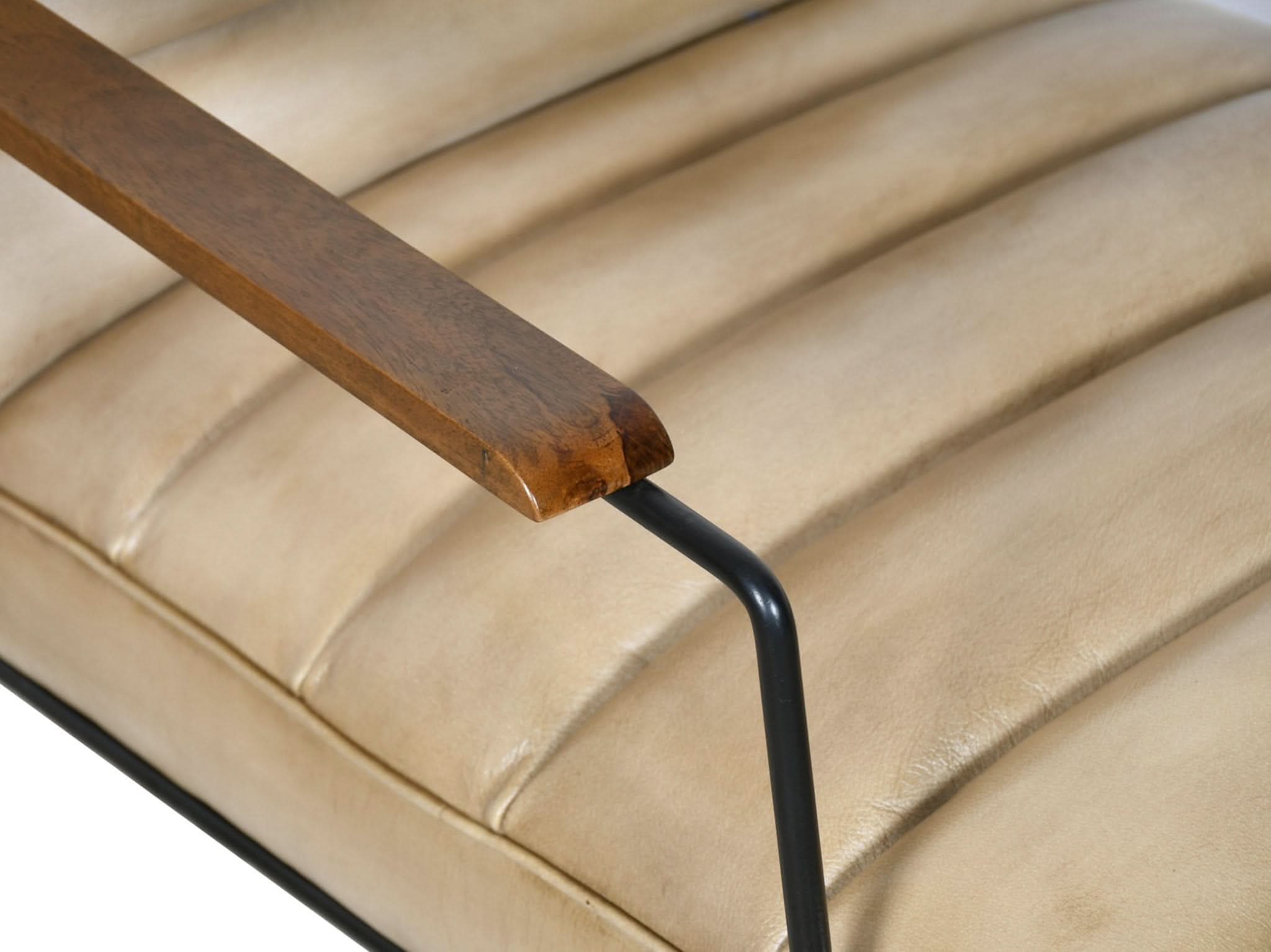 Melbourne Mid-Century Modern Accent Chair in Antique Ivory - Image 7