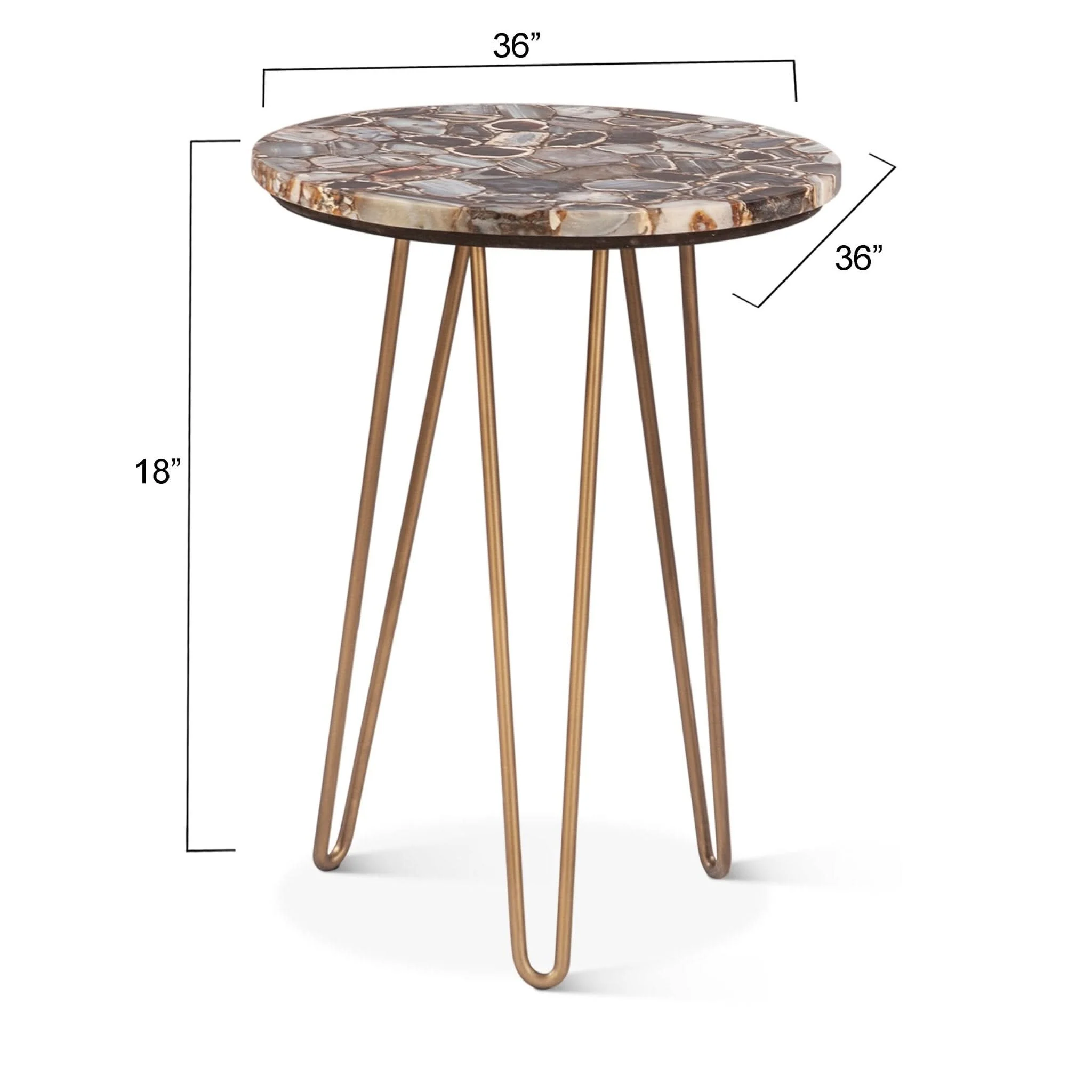 Mumbai Modern Stone and Iron Side Table - Image 4