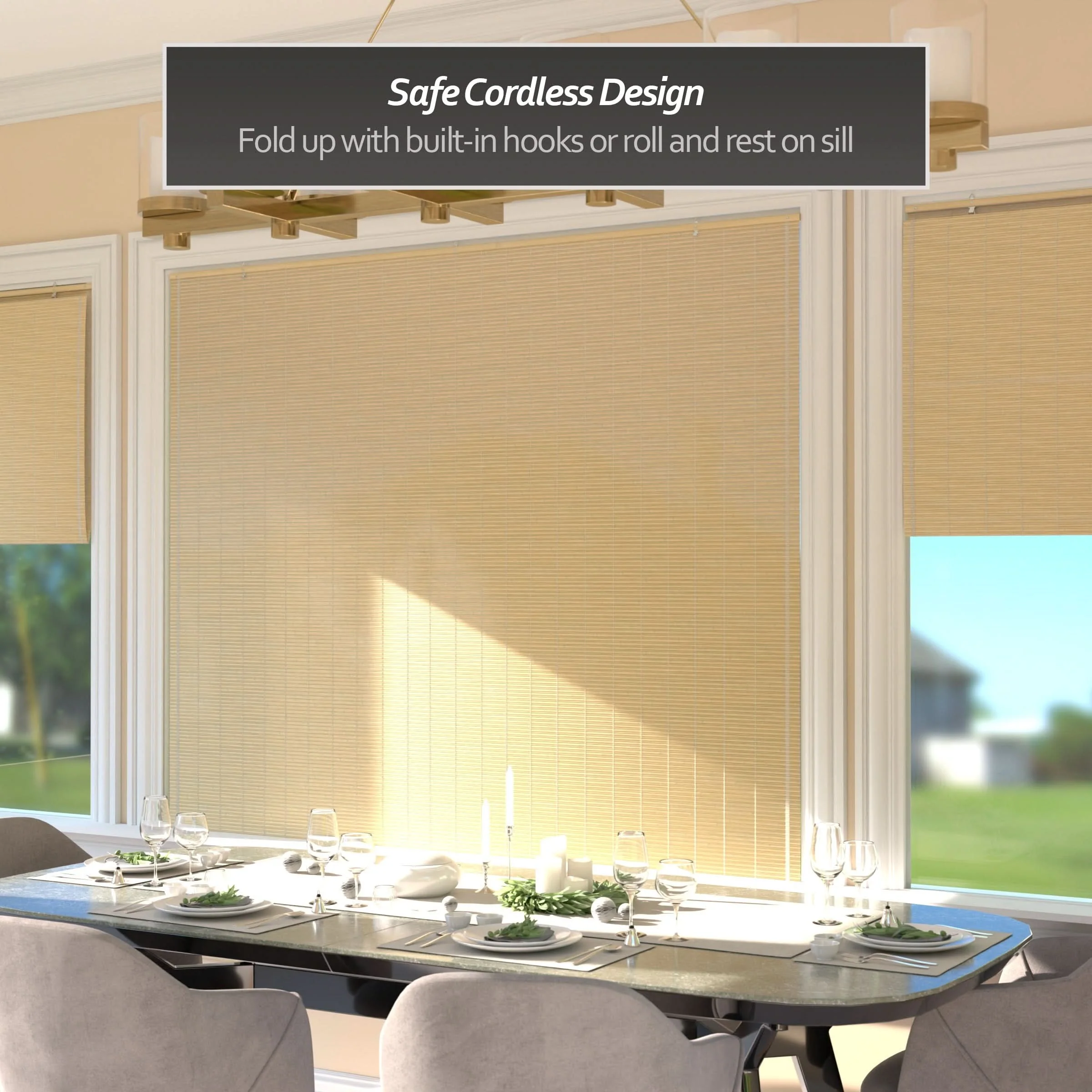 Natural Bamboo Cordless Window Shade - Image 22