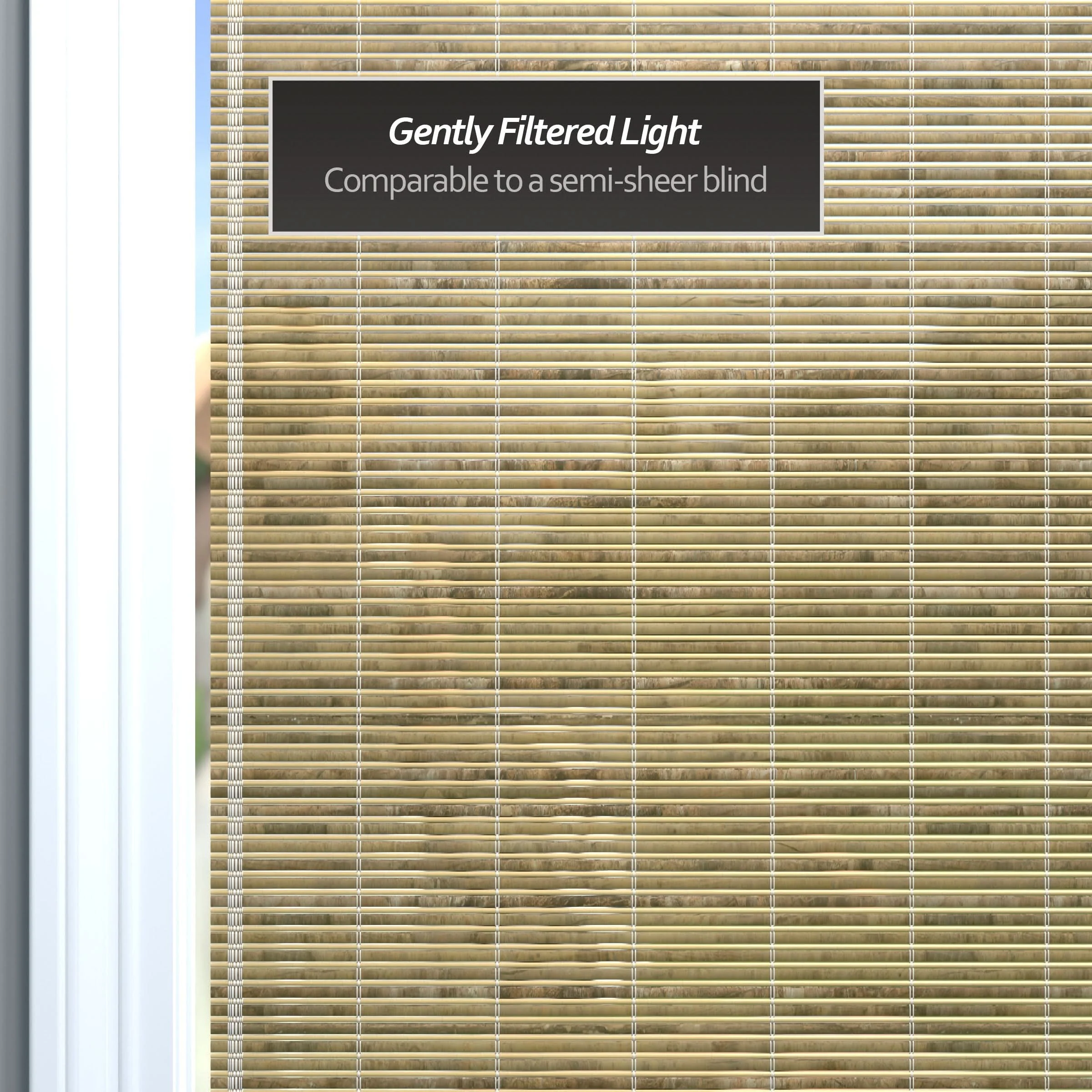 Natural Burnt Bamboo Cordless Window Shade - Image 12