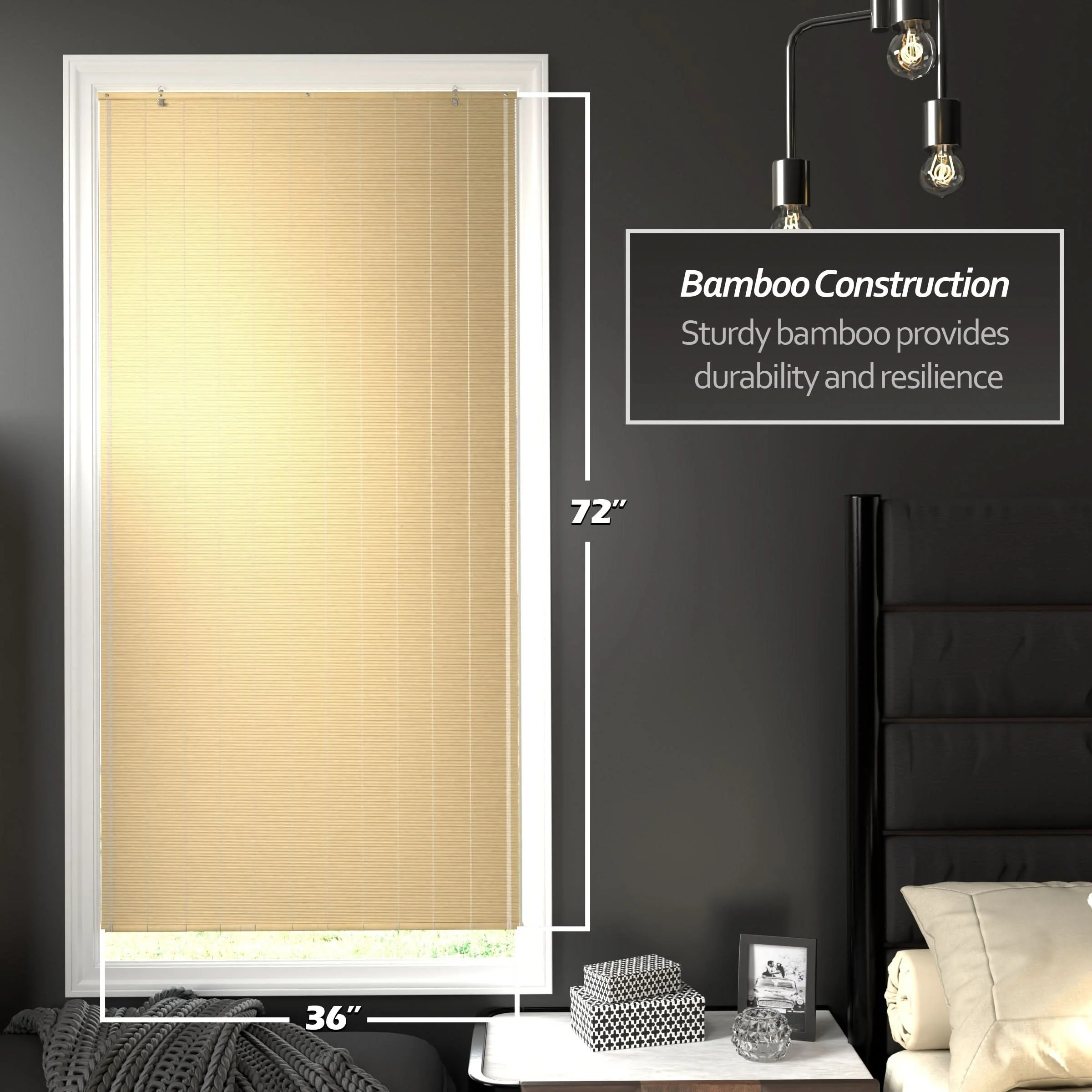 Natural Matchstick Cordless Bamboo Window Shade - Image 11
