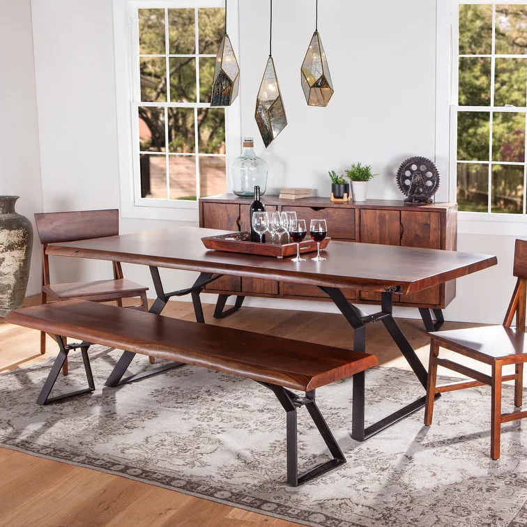 Nottingham Live Edge Dining Bench - Image 4