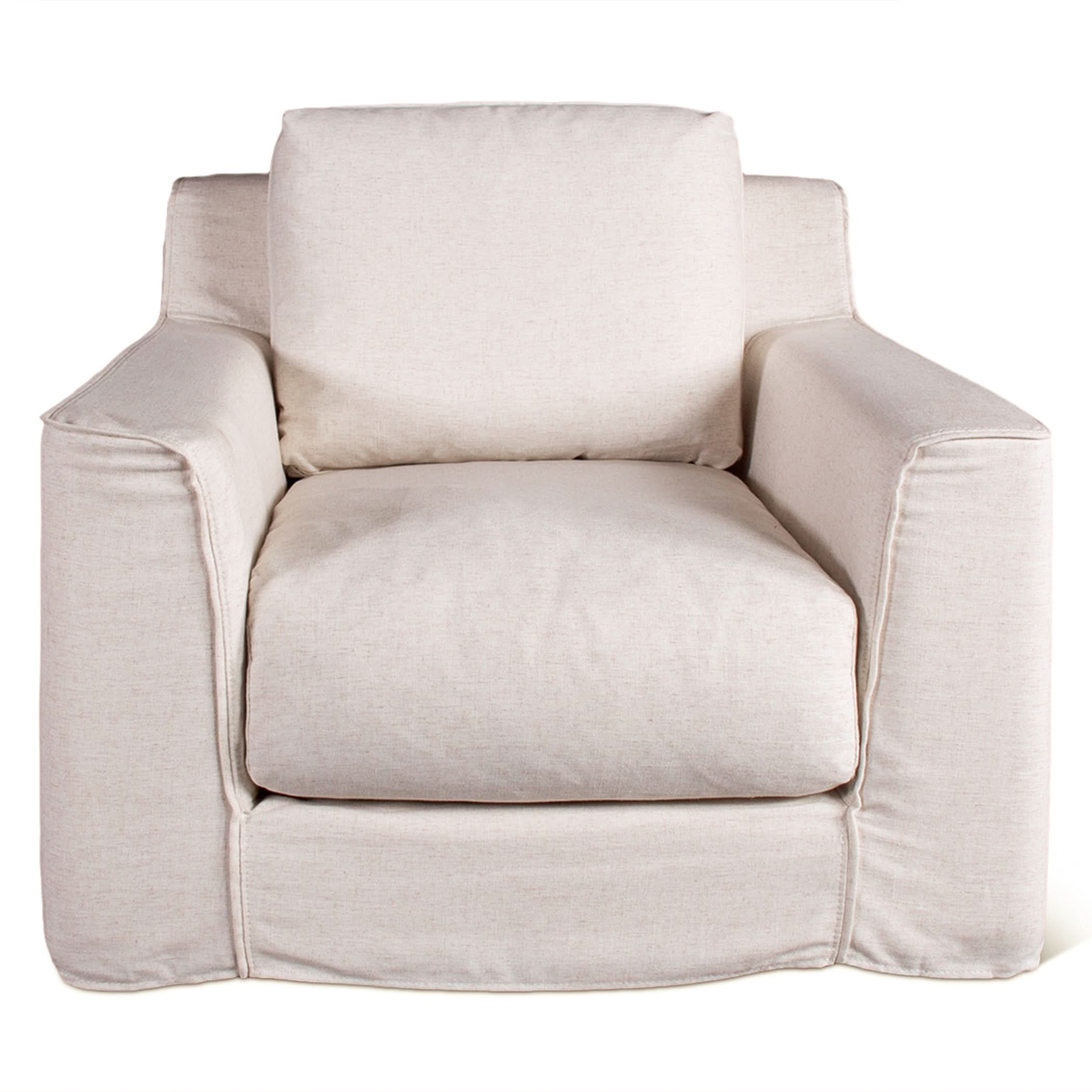 Oliver White Linen Slipcover Armchair - Image 2