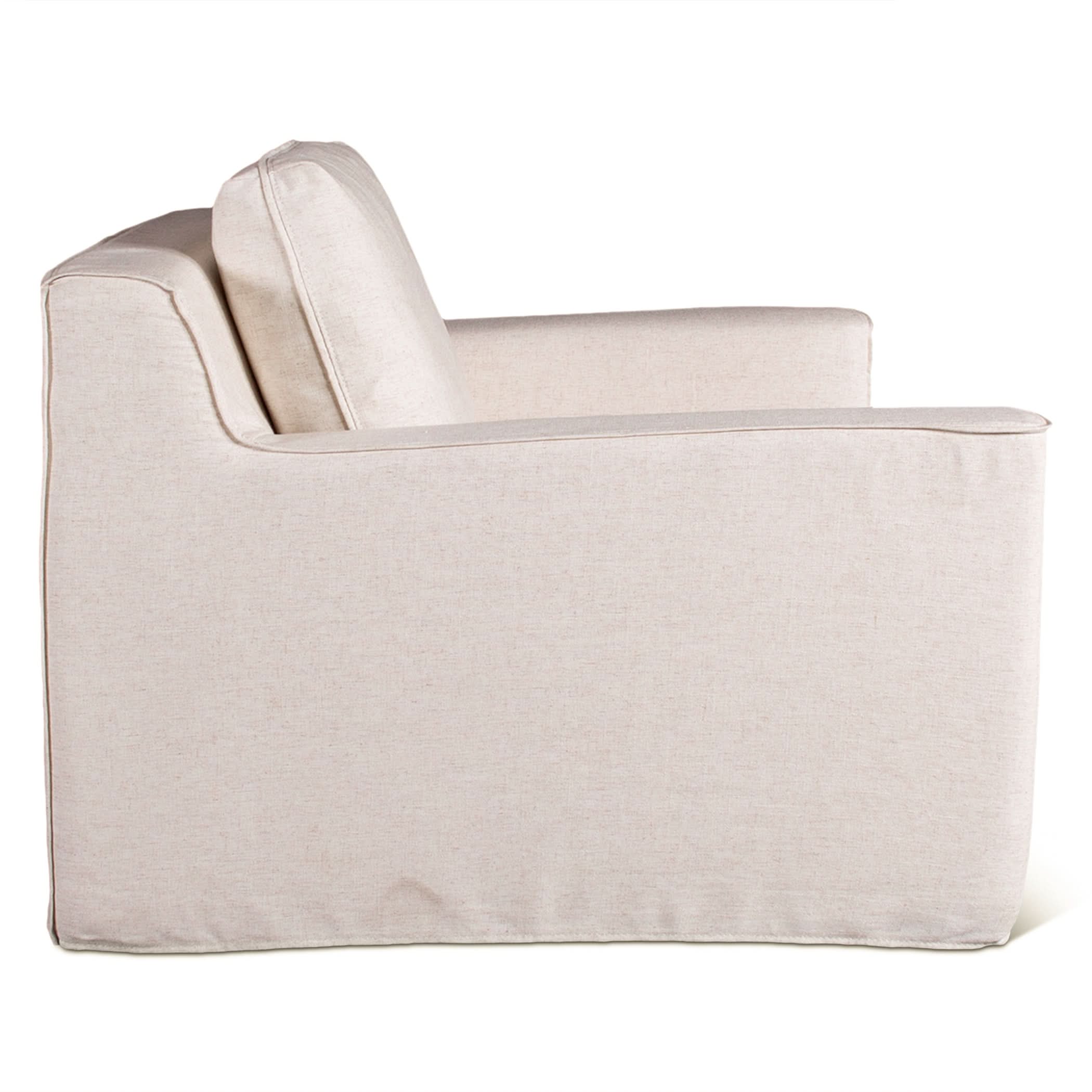Oliver White Linen Slipcover Armchair - Image 5
