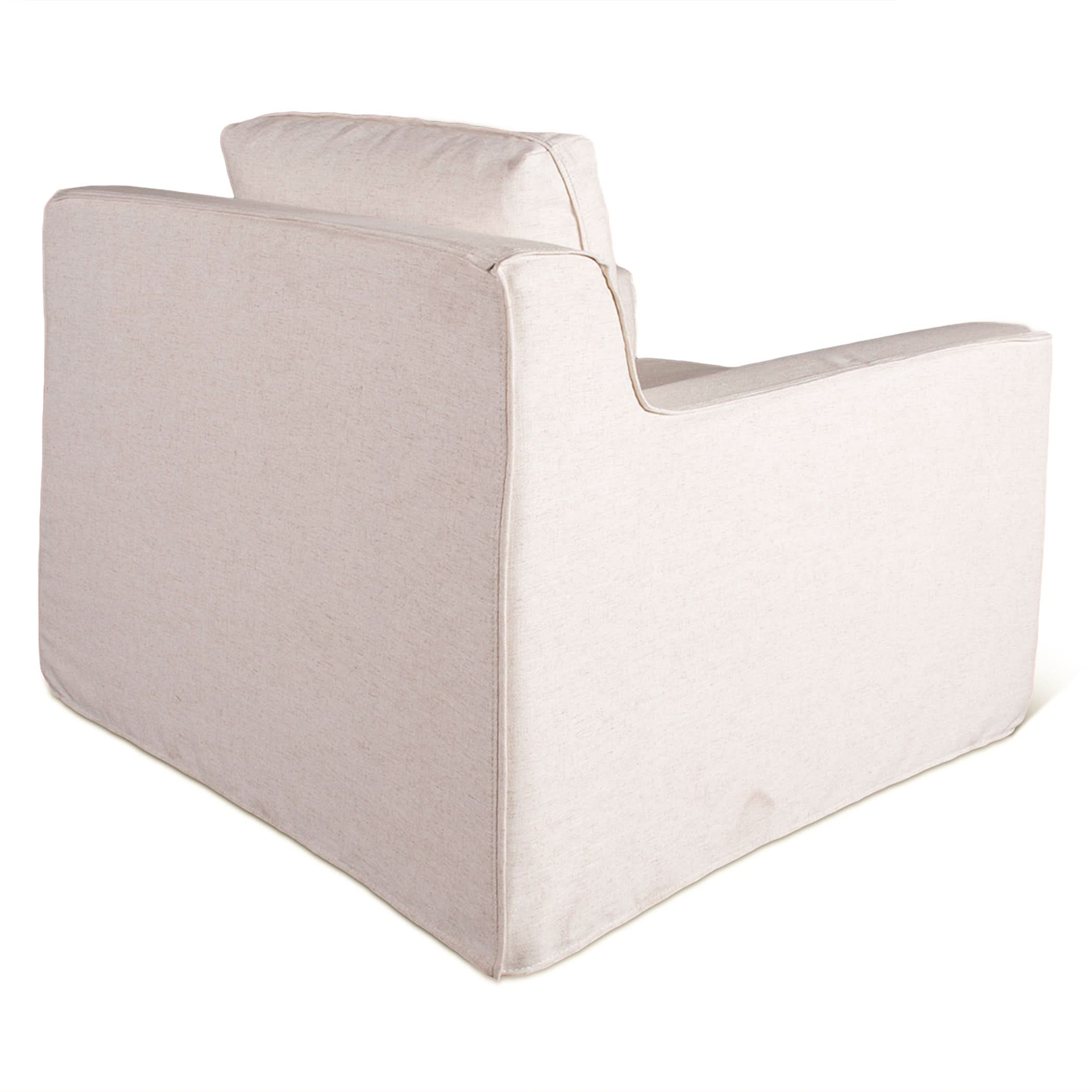 Oliver White Linen Slipcover Armchair - Image 7