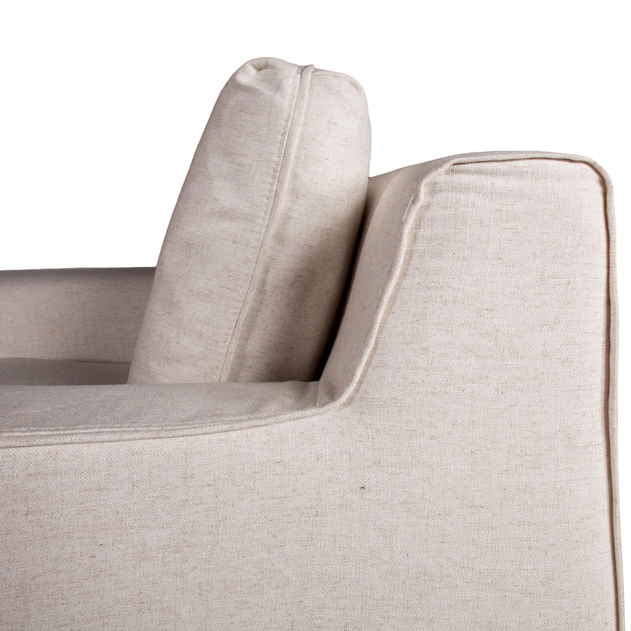 Oliver White Linen Slipcover Armchair - Image 8