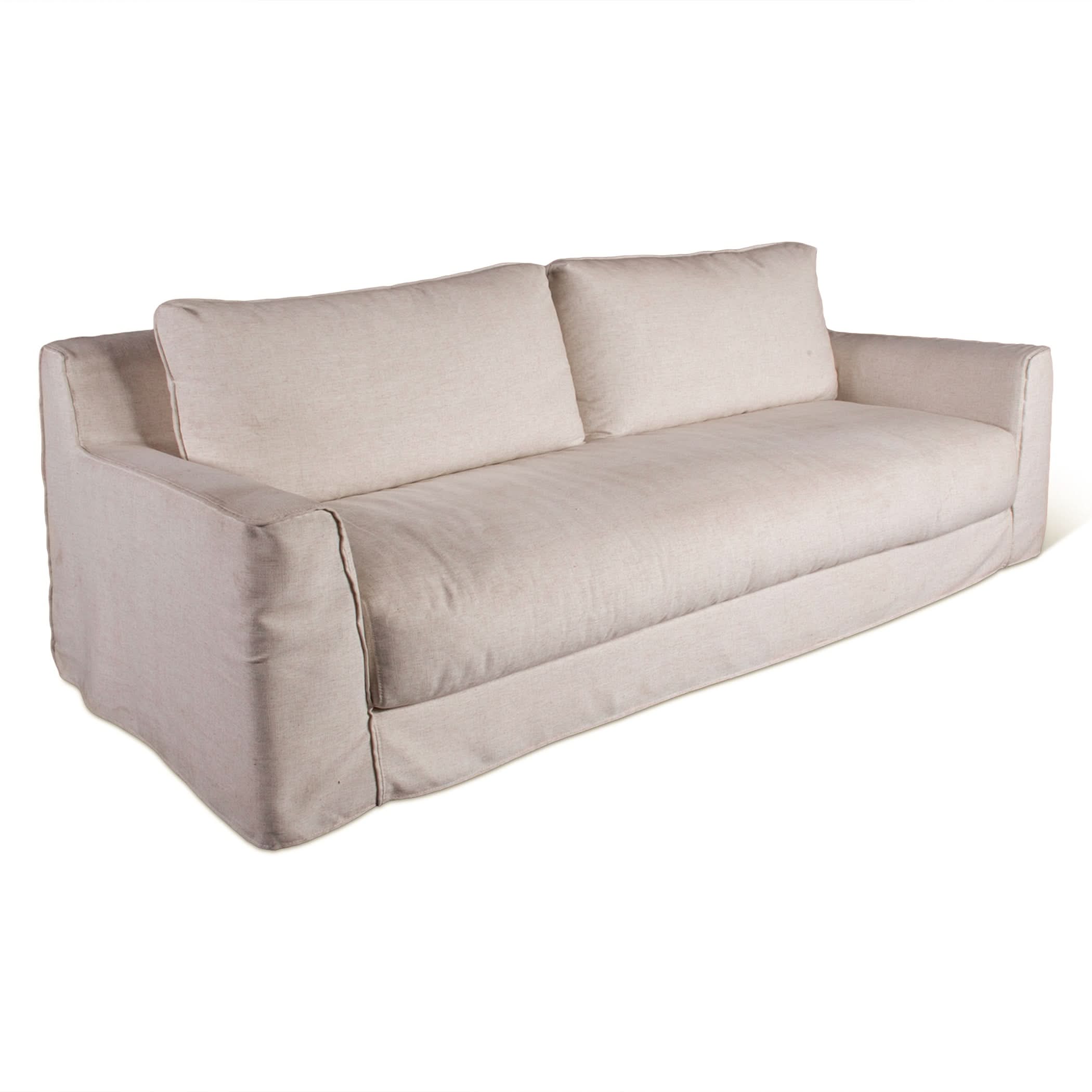 Oliver White Linen Slipcover Sofa