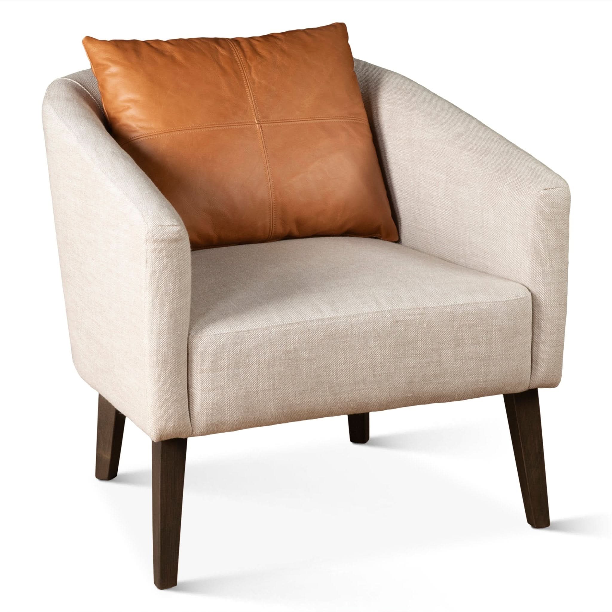 Olivia Casual Beige Linen Armchair