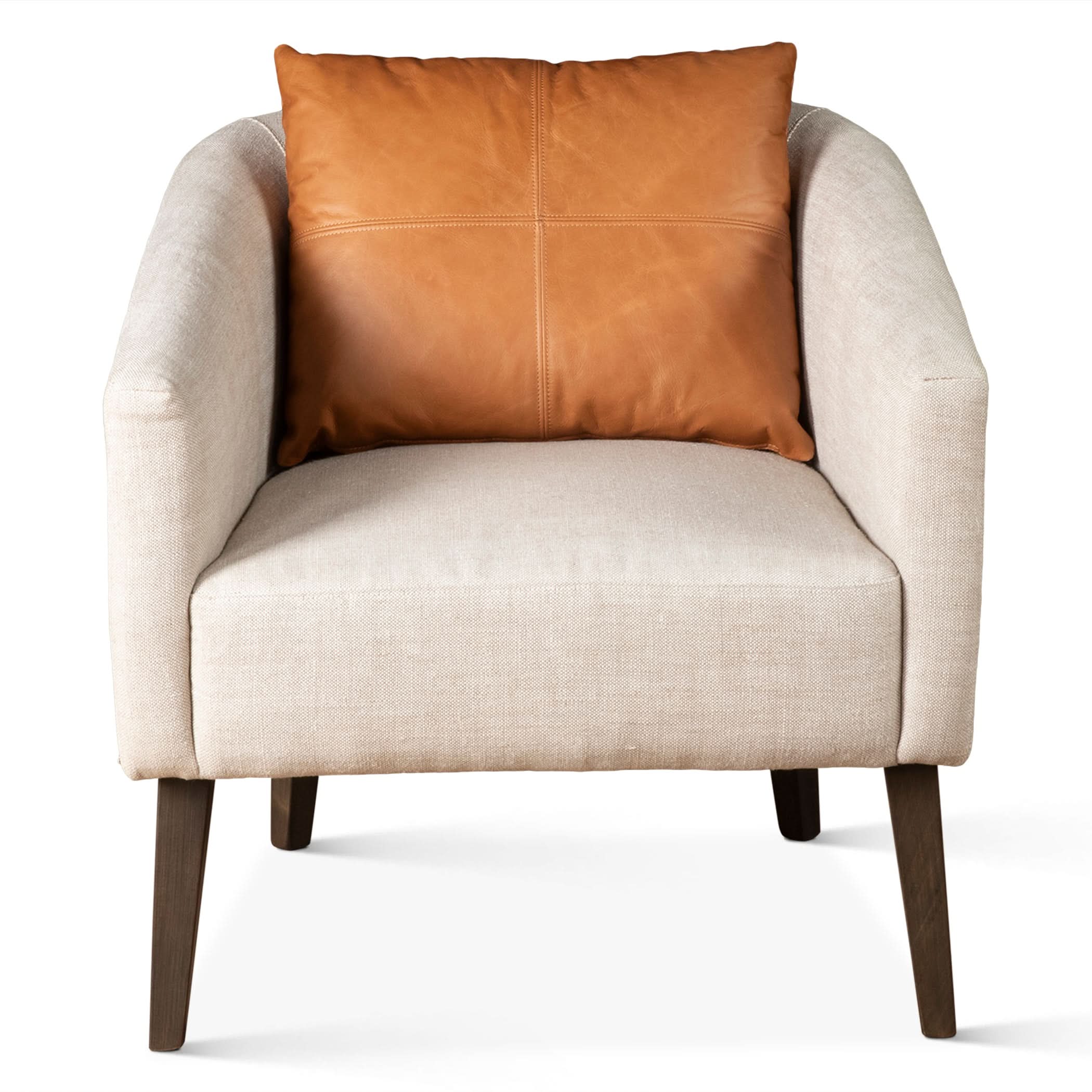 Olivia Casual Beige Linen Armchair - Image 2