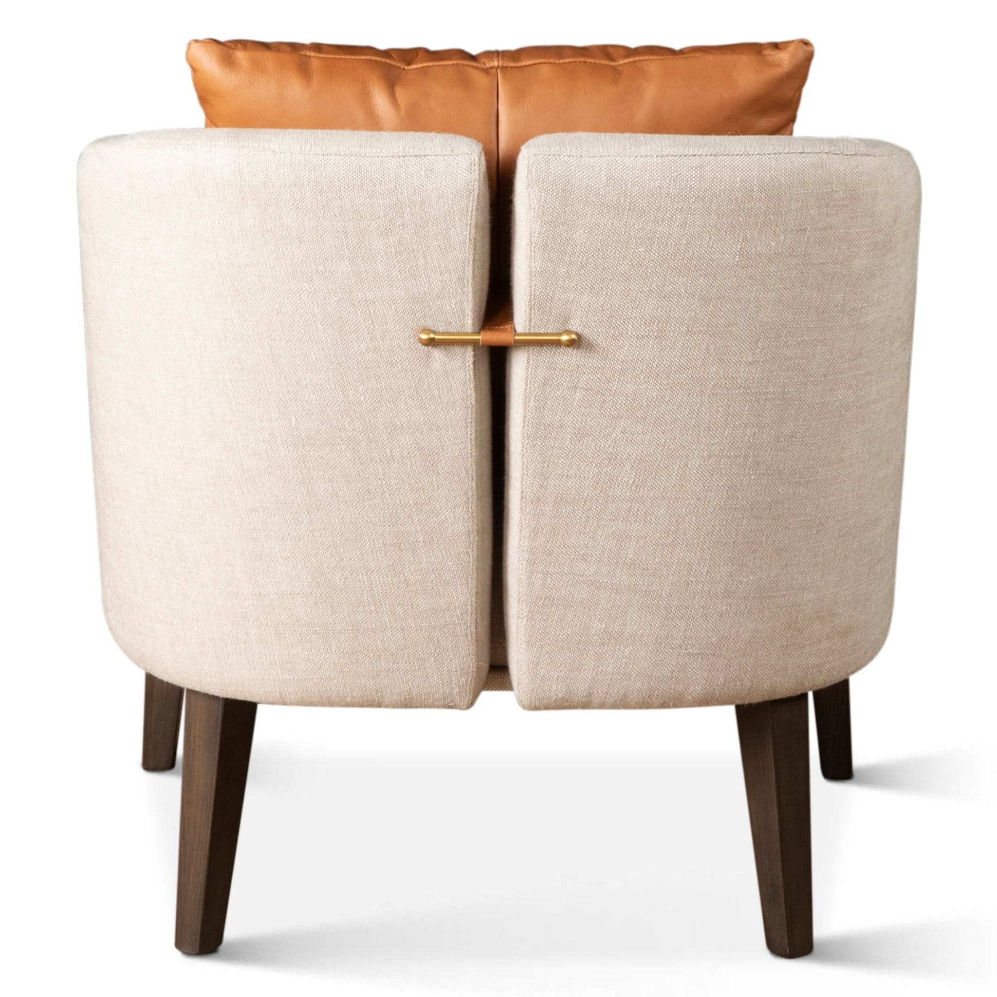 Olivia Casual Beige Linen Armchair - Image 4