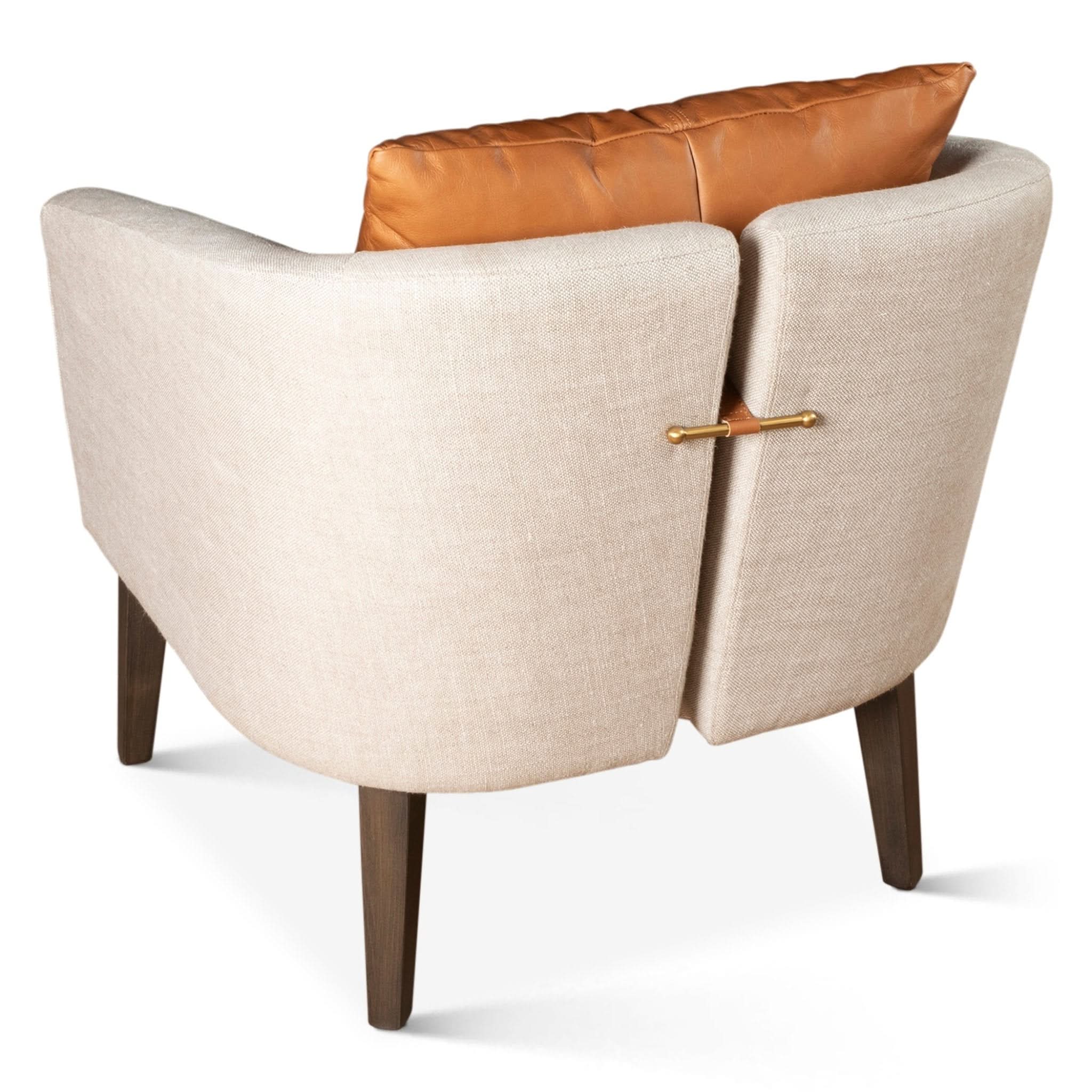 Olivia Casual Beige Linen Armchair - Image 5