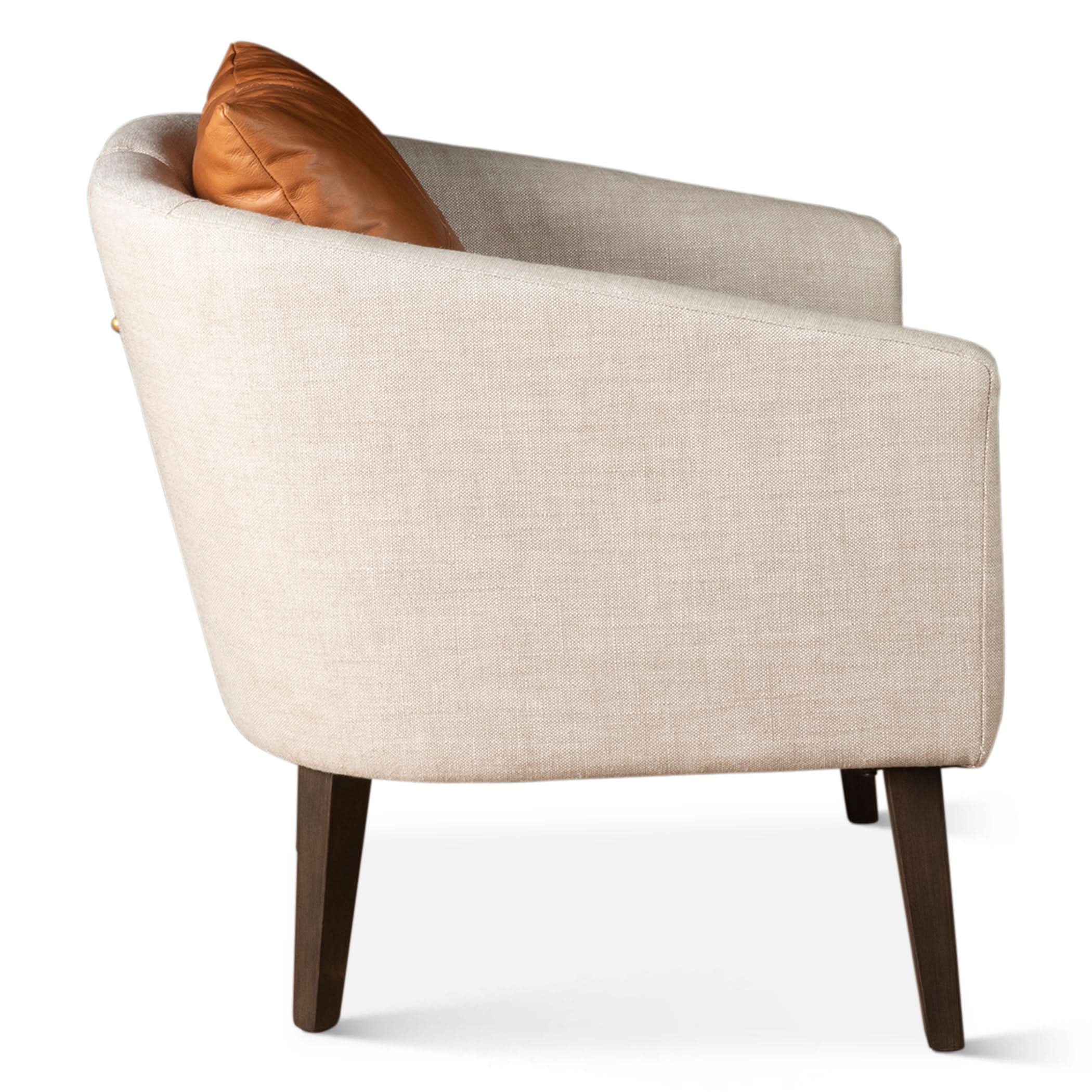 Olivia Casual Beige Linen Armchair - Image 6