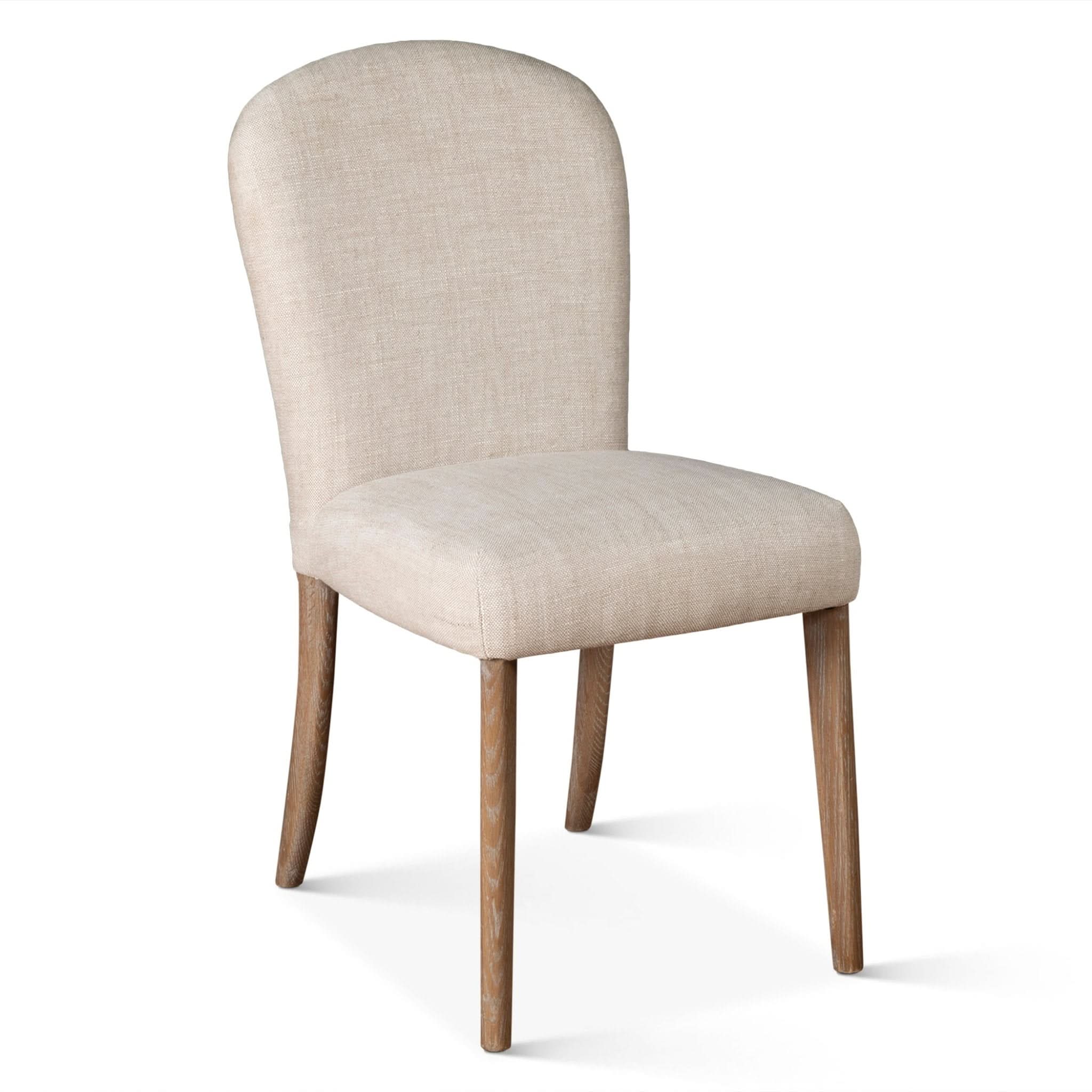 Olivia Casual Beige Linen Dining Chair