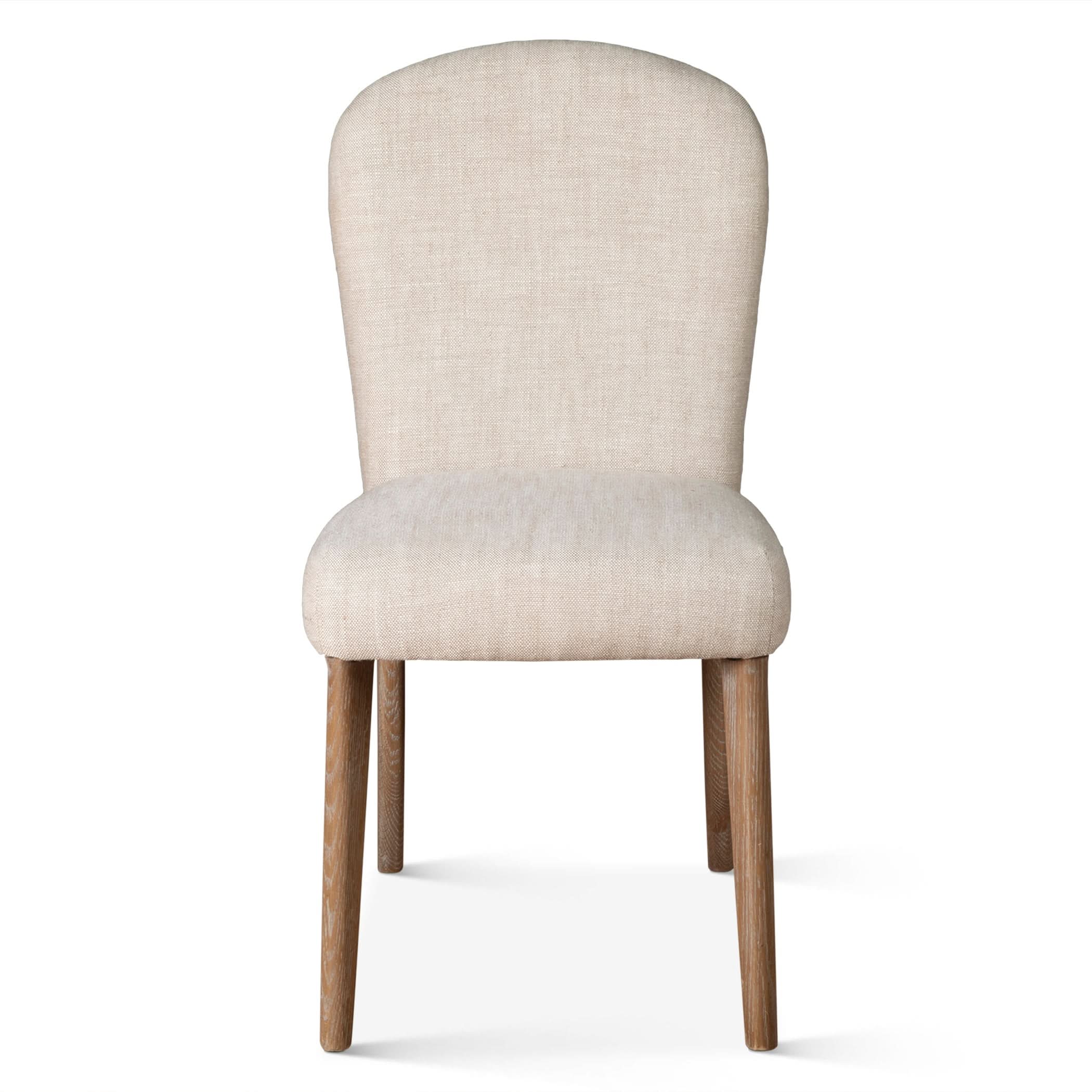 Olivia Casual Beige Linen Dining Chair - Image 2