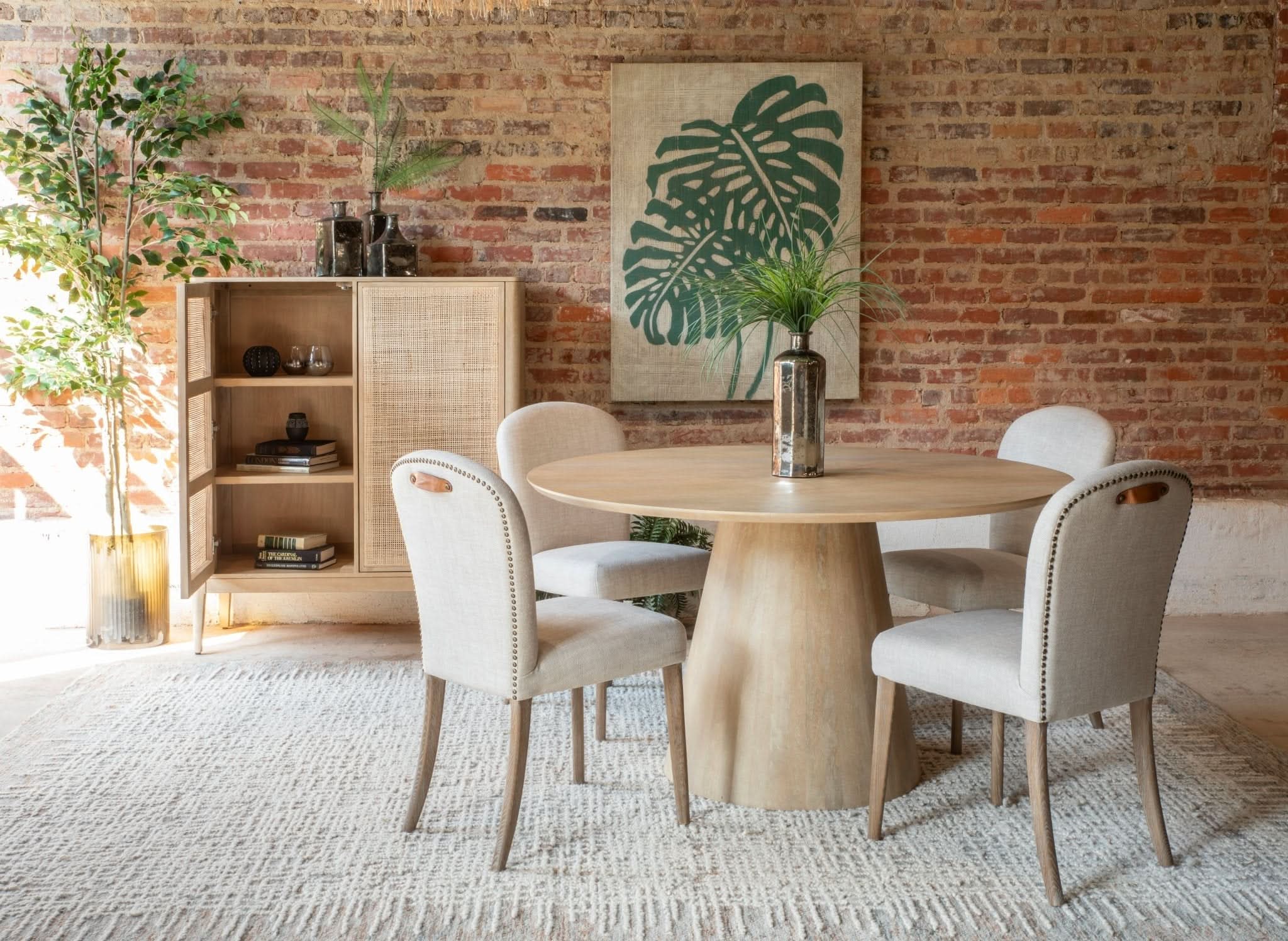 Olivia Casual Beige Linen Dining Chair - Image 6