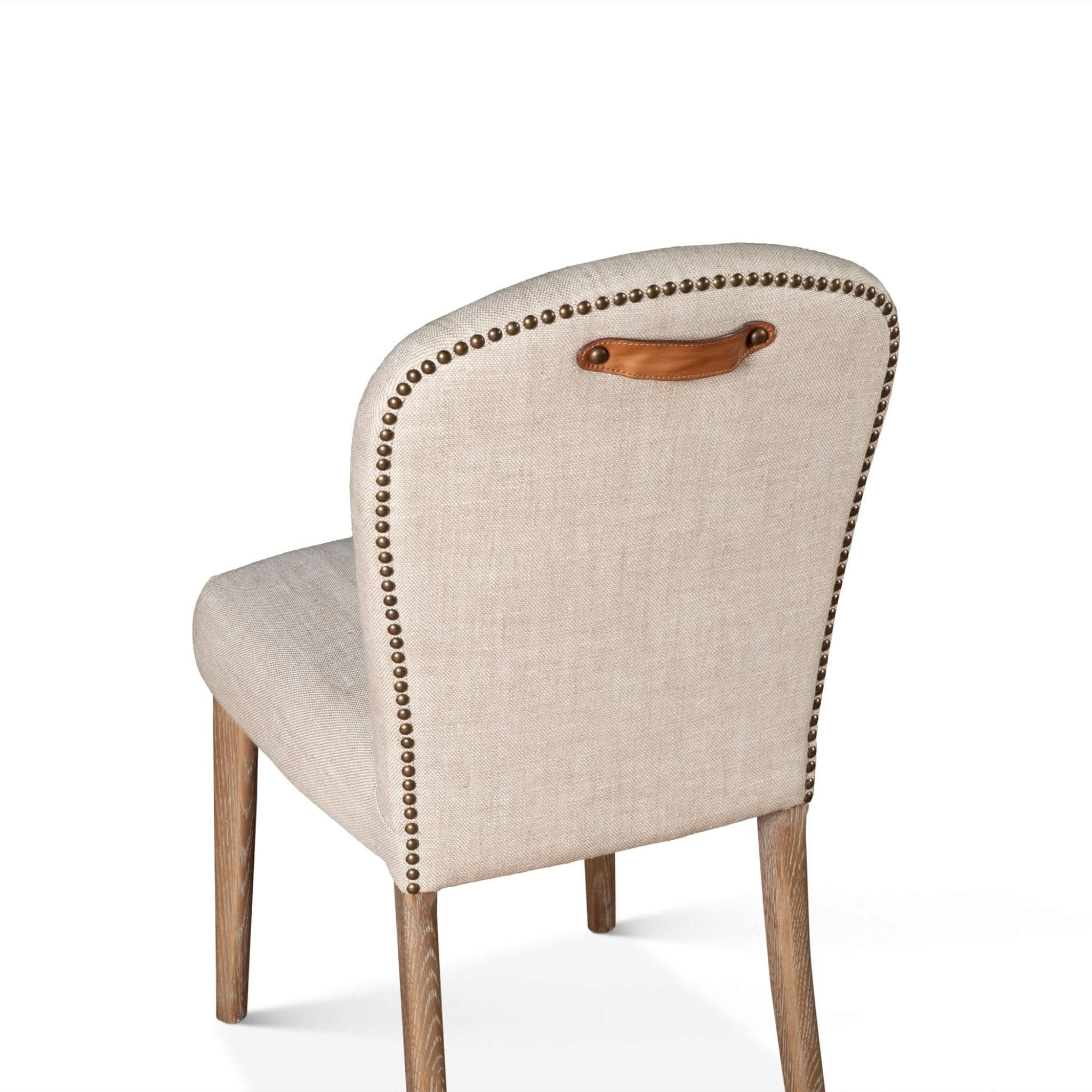 Olivia Casual Beige Linen Dining Chair - Image 9