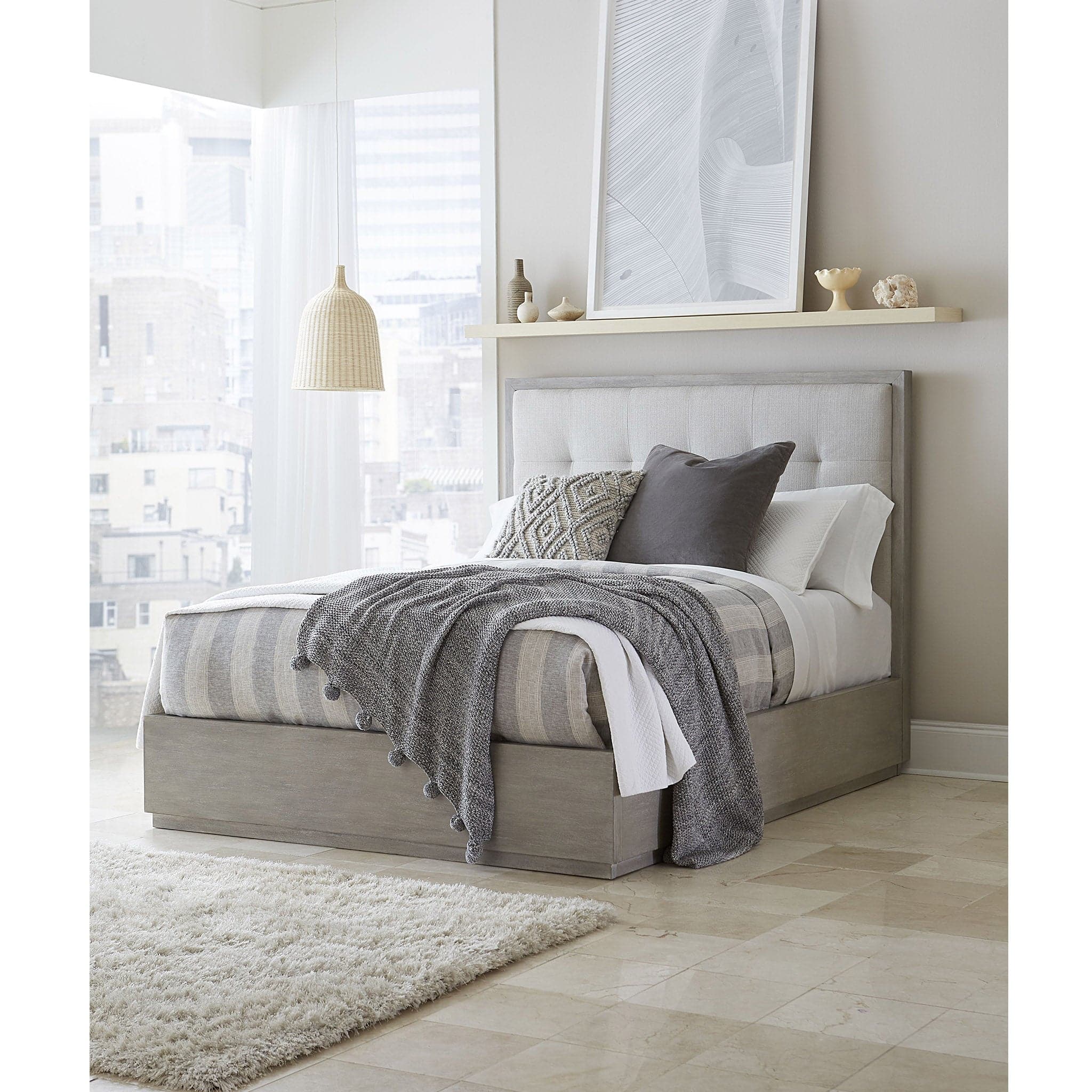 Oxford Upholstered Platform Storage Bed with Footboard Storage - Image 4