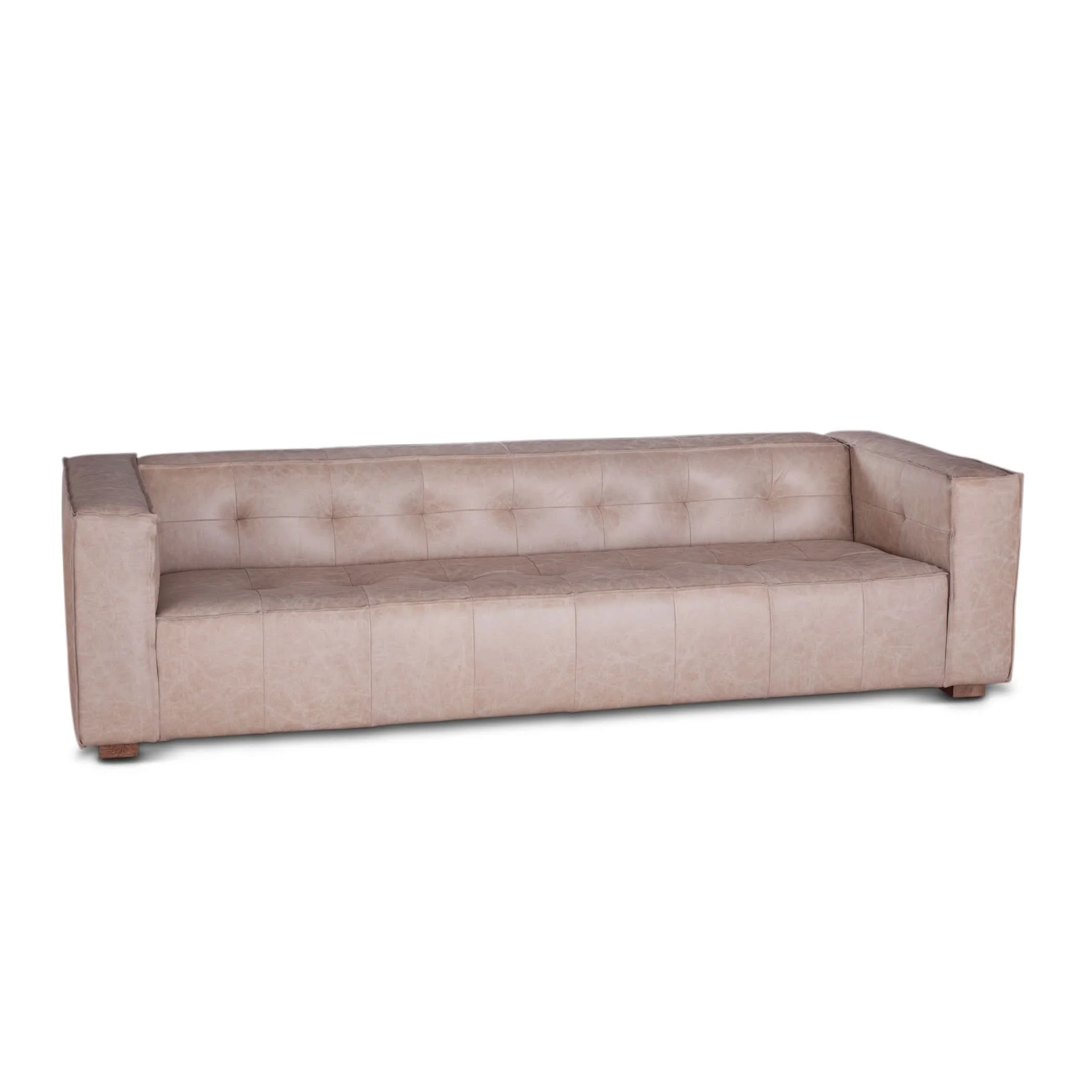 Portia Vintage Cream Top-Grain Leather Sofa