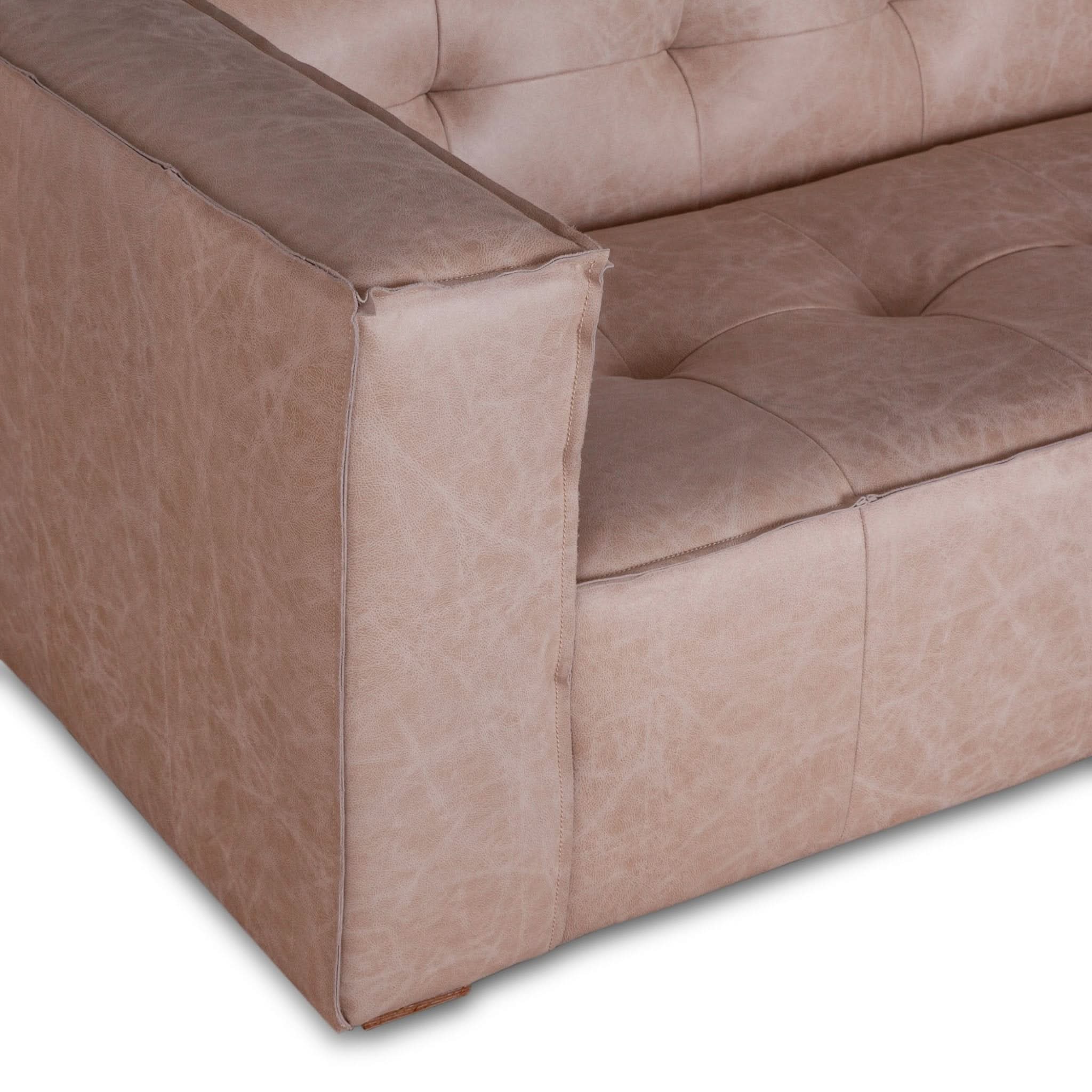 Portia Vintage Cream Top-Grain Leather Sofa - Image 11